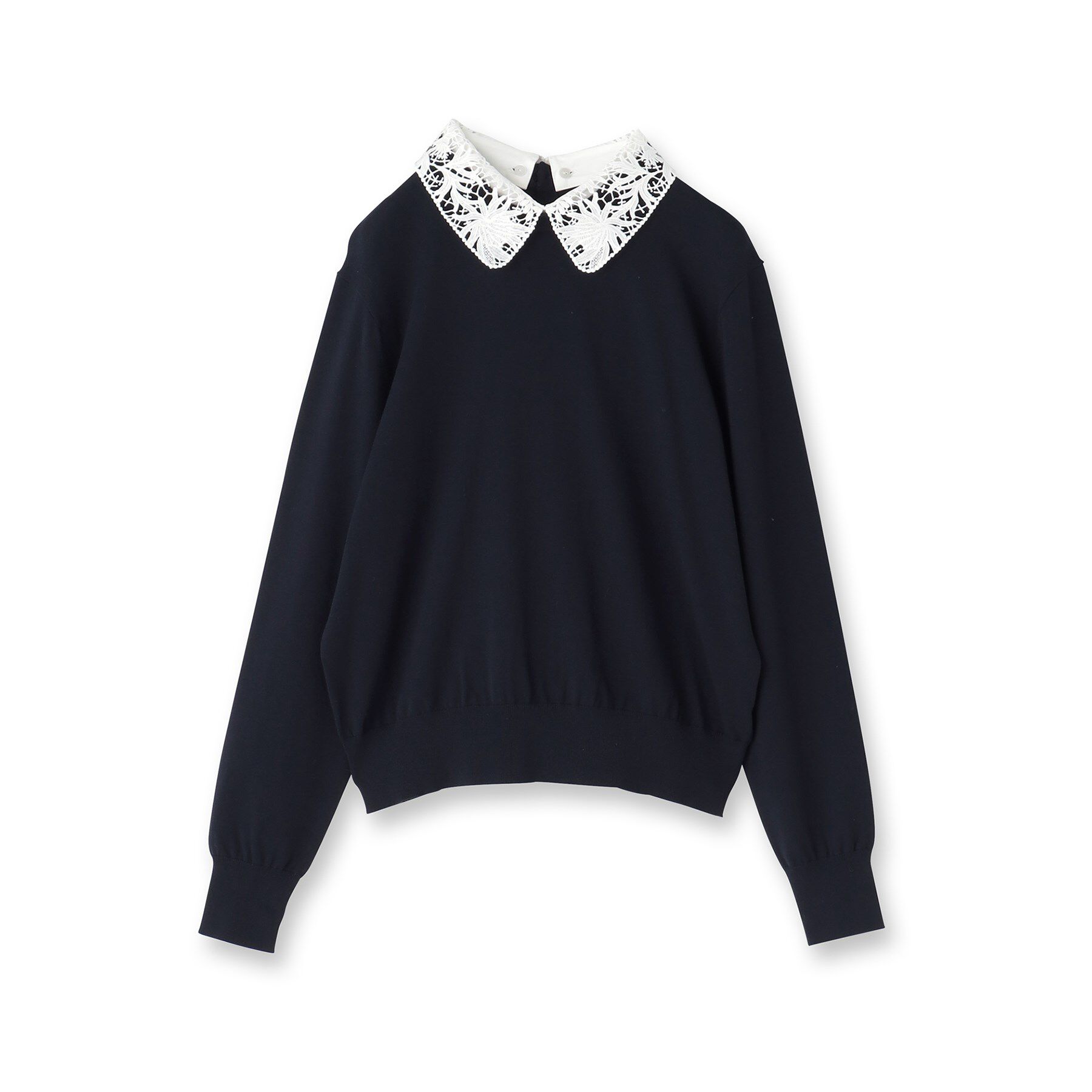 UNTITLED「【洗える/カジュアルフォーマル】2WAYレース襟ニットプルオーバー」|ニット・セーター|