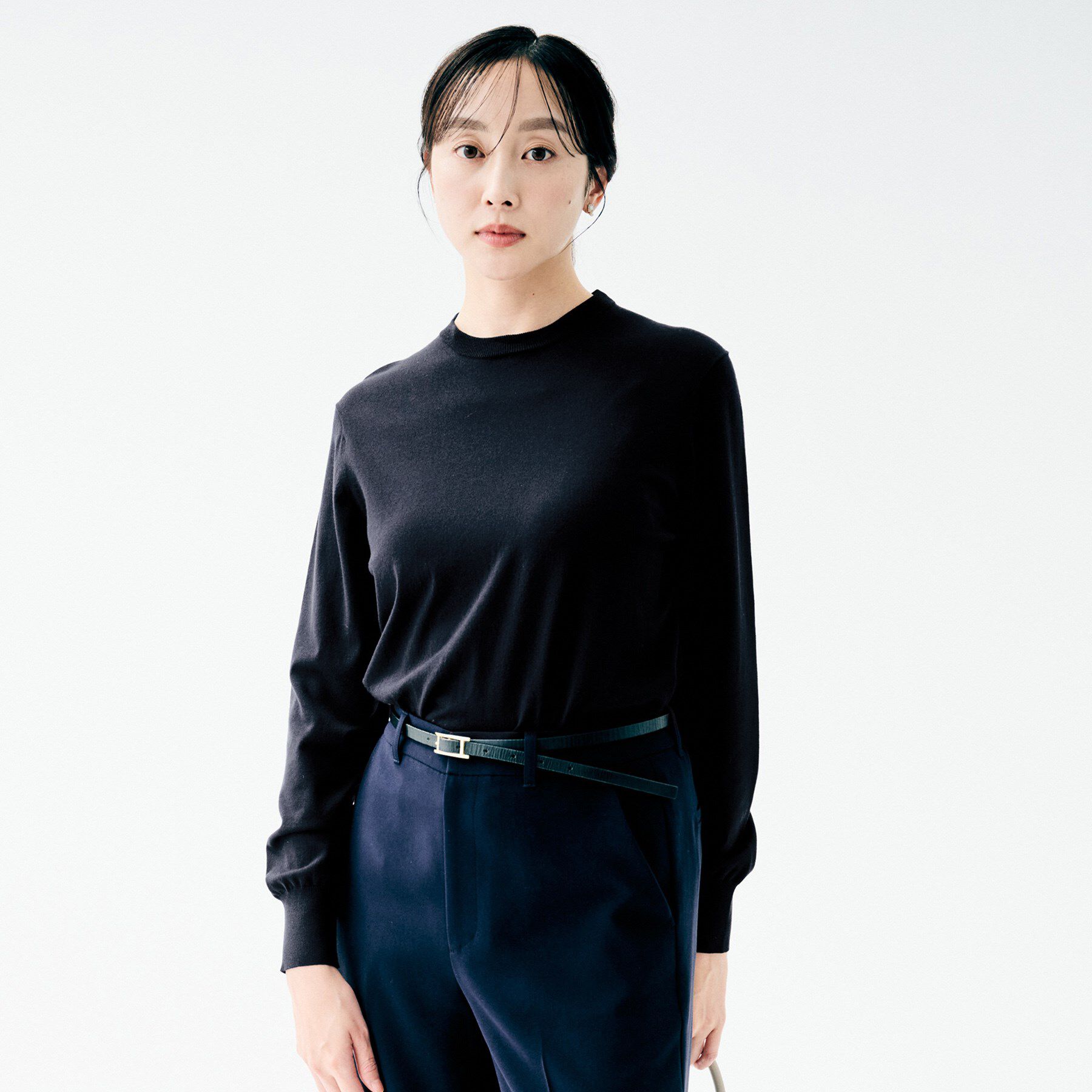 UNTITLED「【洗える/カジュアルフォーマル】2WAYレース襟ニットプルオーバー」|ニット・セーター|