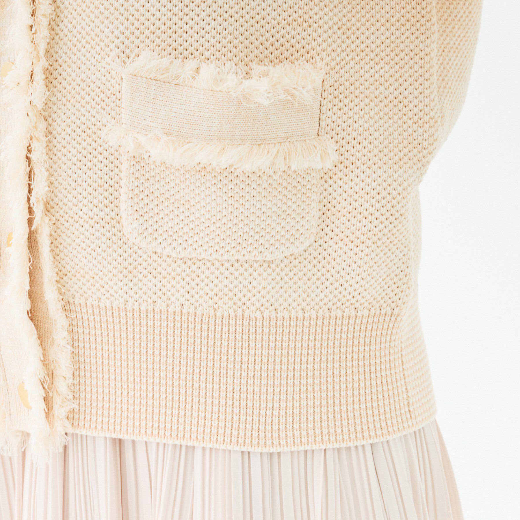 UNTITLED「【洗える/ジャケット風】ツイードニットカーディガン」|カーディガン|