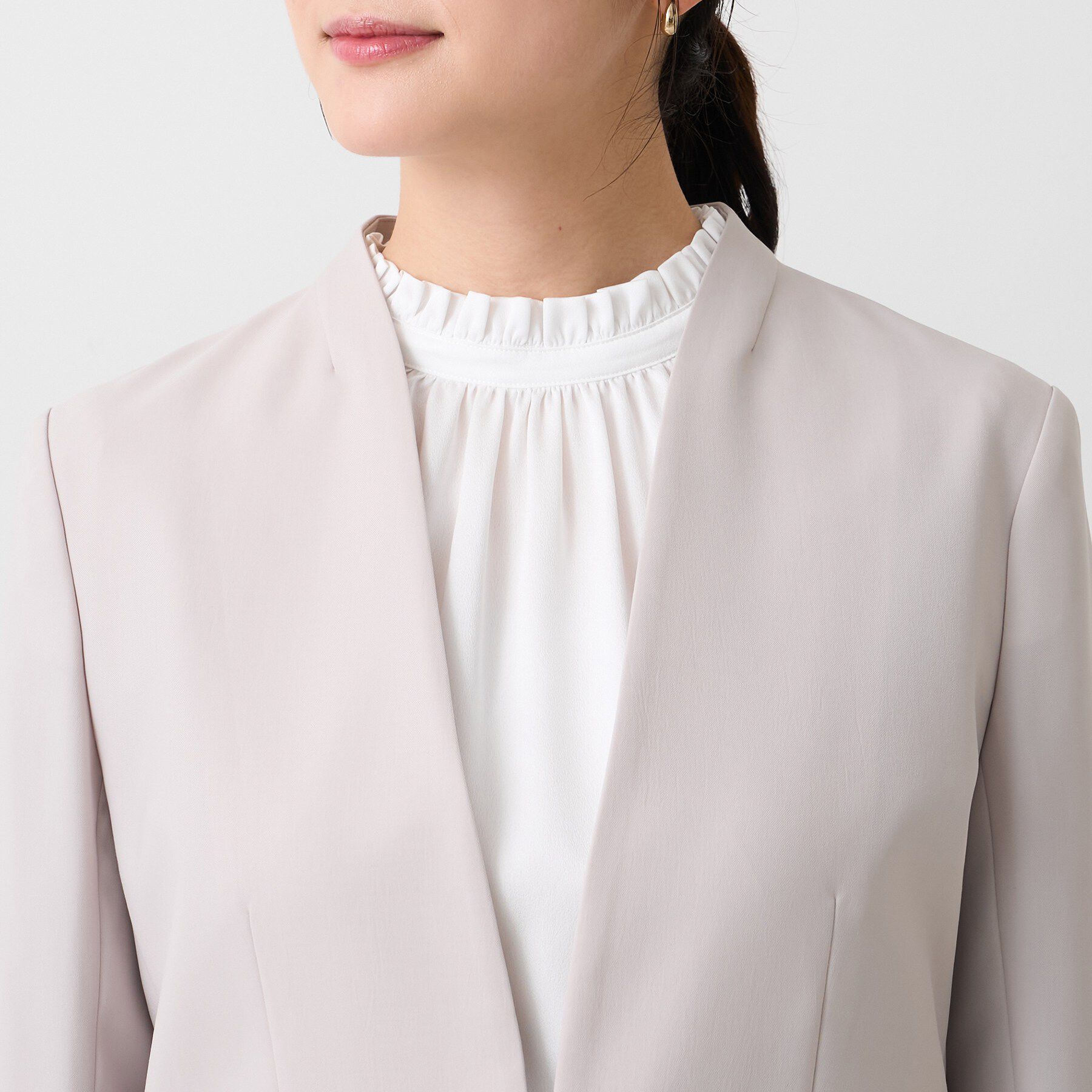 UNTITLED「エアリーノーカラージャケット」|ノーカラージャケット|