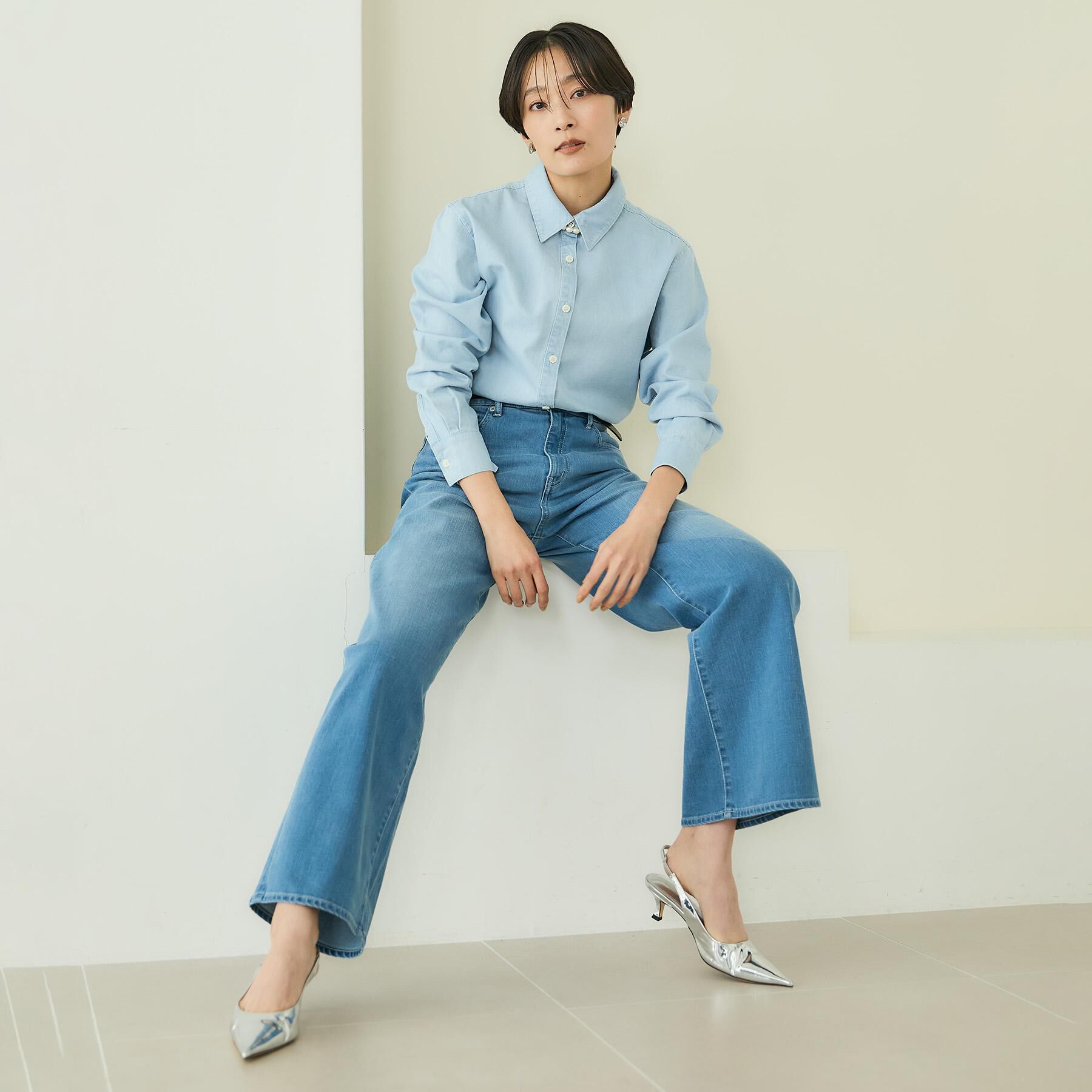 UNTITLED「【新作デニム/快適に美シルエット見せ】MAKE&times;DENIM WIDE」|デニム|