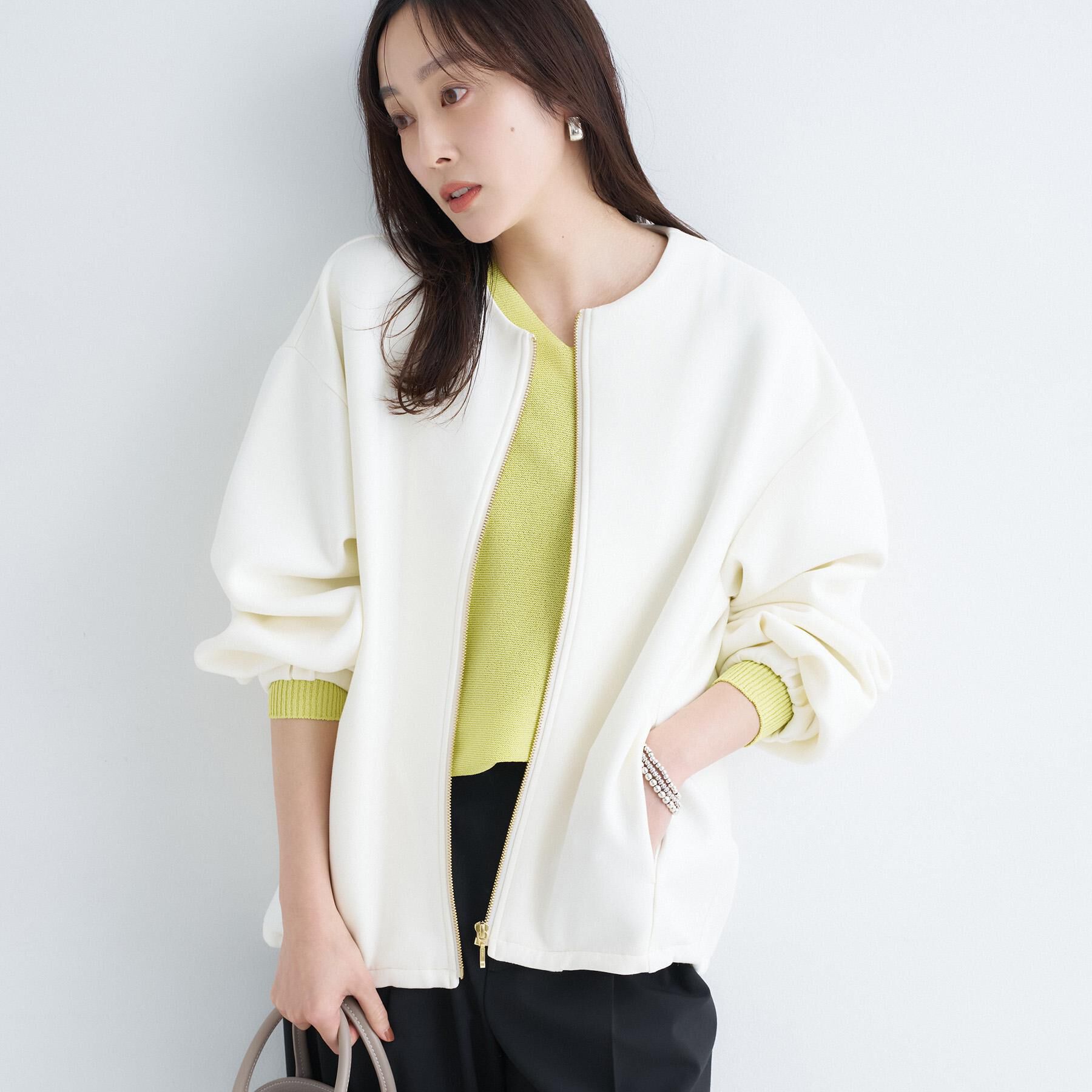 UNTITLED「【春アウター/ゆったり】ダンボールジップブルゾン」|ブルゾン・スタジャン|