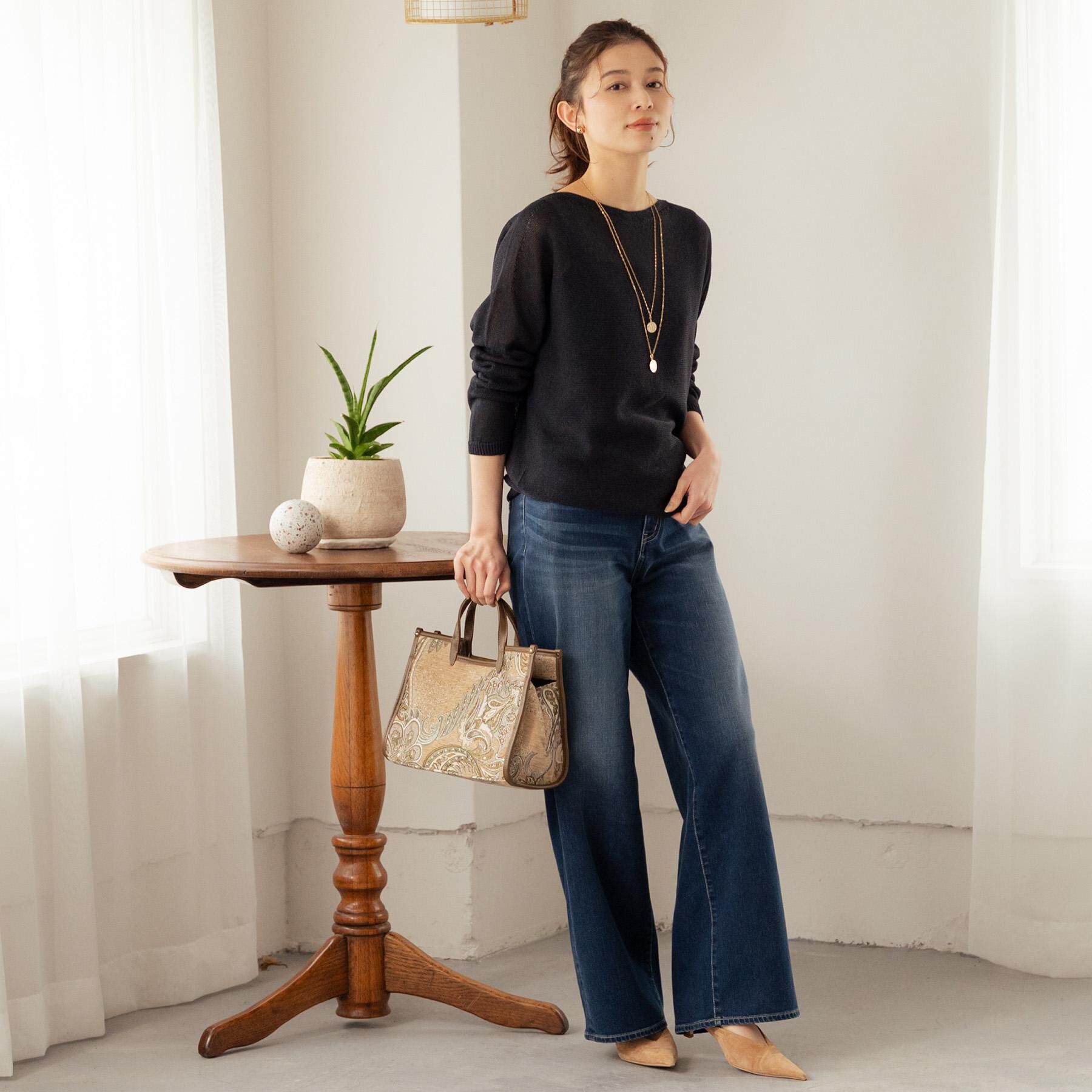 UNTITLED「ドライタッチボートネックニット」|ニット・セーター|