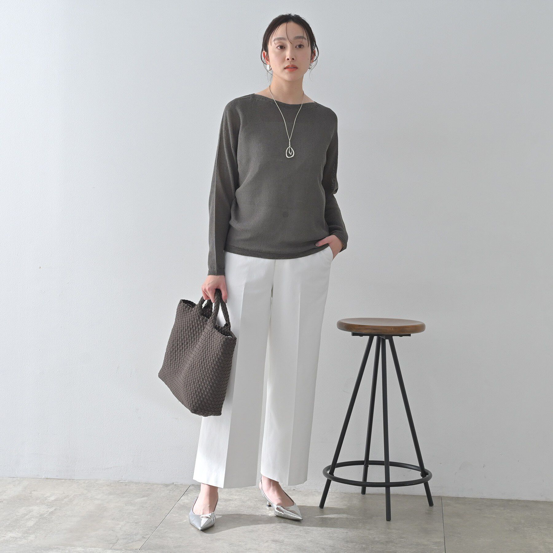 UNTITLED「ドライタッチボートネックニット」|ニット・セーター|