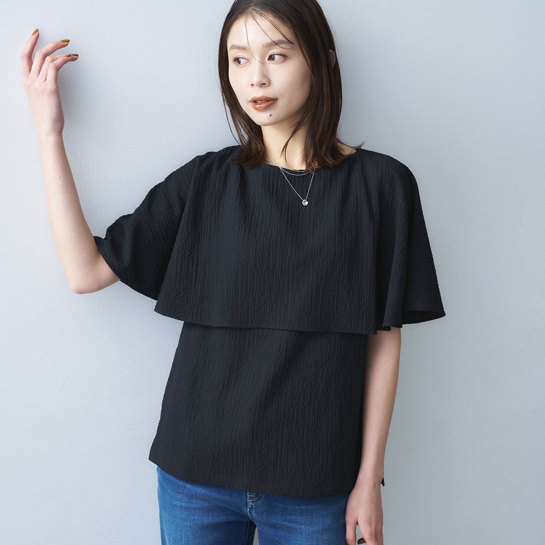 UNTITLED「ケープデザインブラウス」|シャツ・ブラウス|