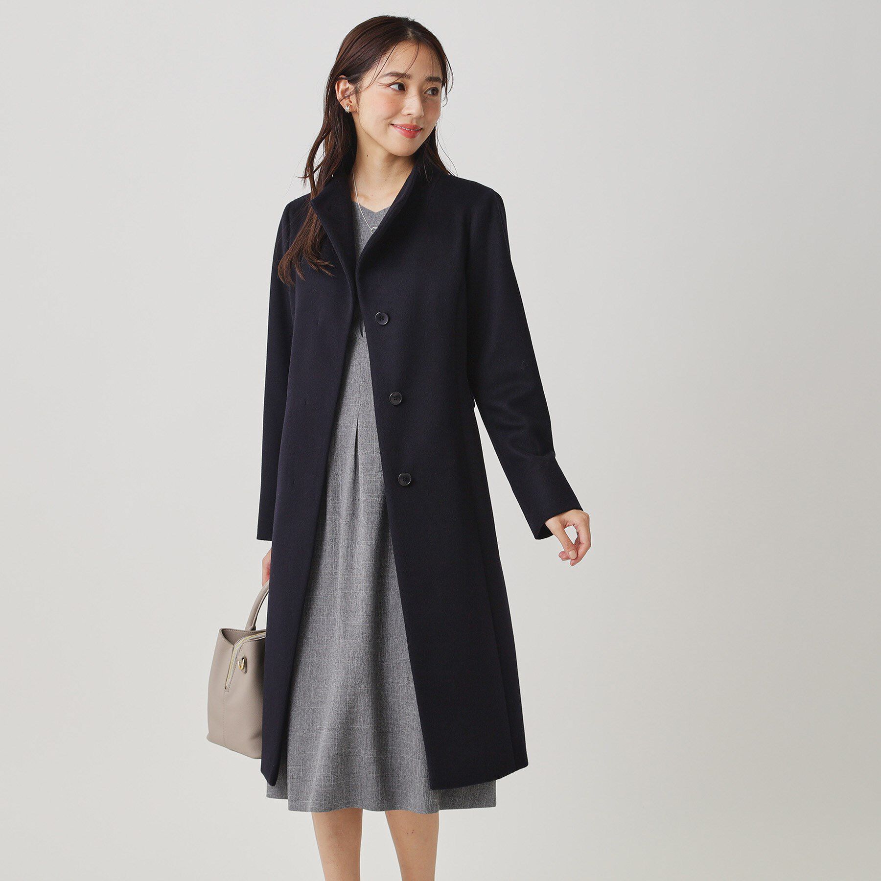 COUP DE CHANCE「【カシミヤ混／日本製】Iラインスタンドウィングカラーコート」|その他|