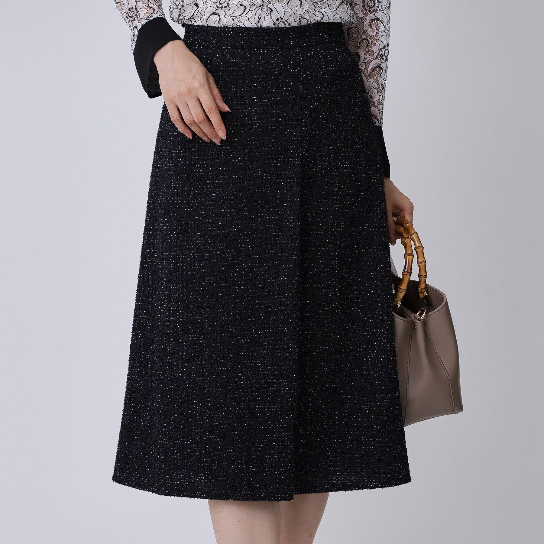 COUP DE CHANCE「【手洗い可／日本製】タック入りフレアースカート」|スカート|ネイビー(494)