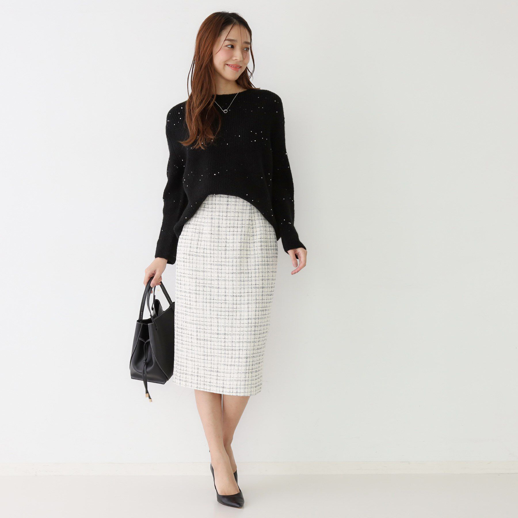 COUP DE CHANCE「【手洗い可】スパンコール付ニットトップス」|ニット・セーター|