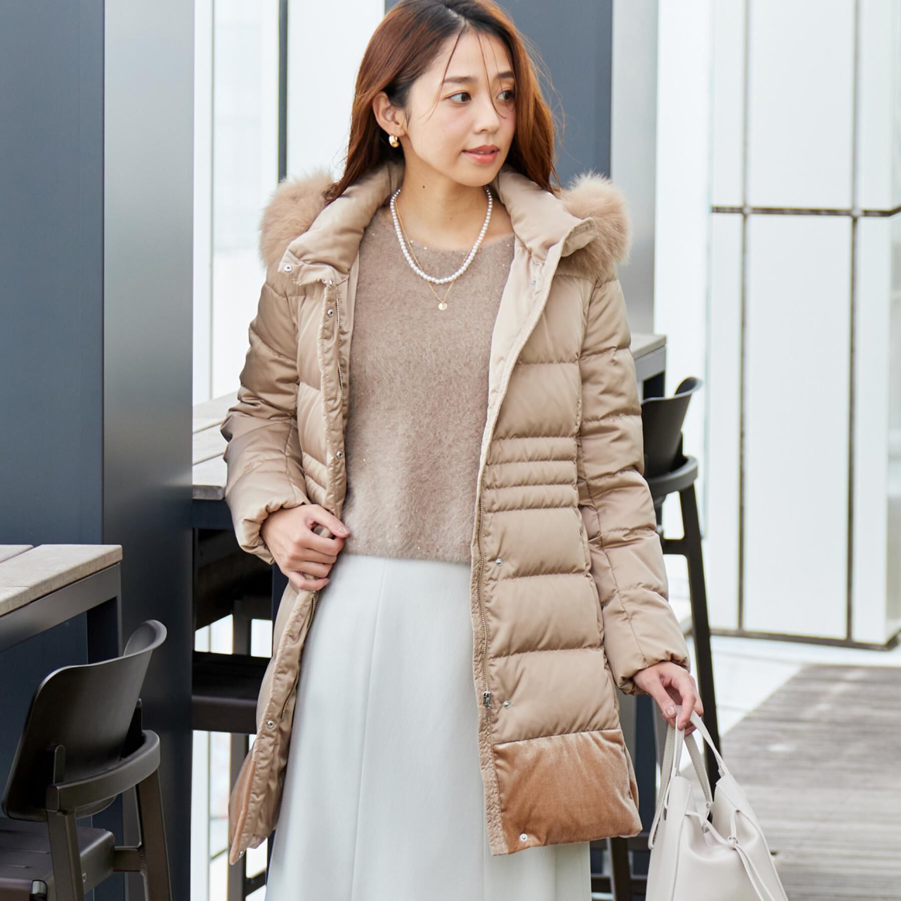 COUP DE CHANCE「【ミディ丈】ベルト付ダウンコート」|ダウン|