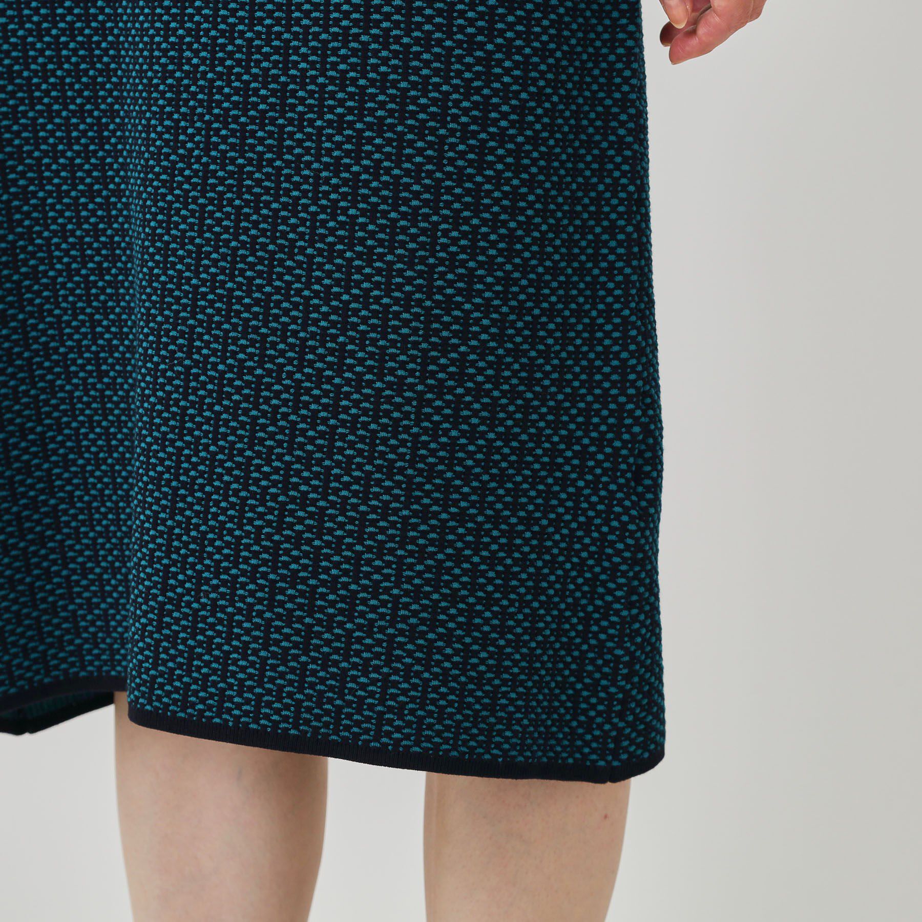 COUP DE CHANCE「【手洗い可】衿付きニットジャカード編みワンピース」|ワンピース|