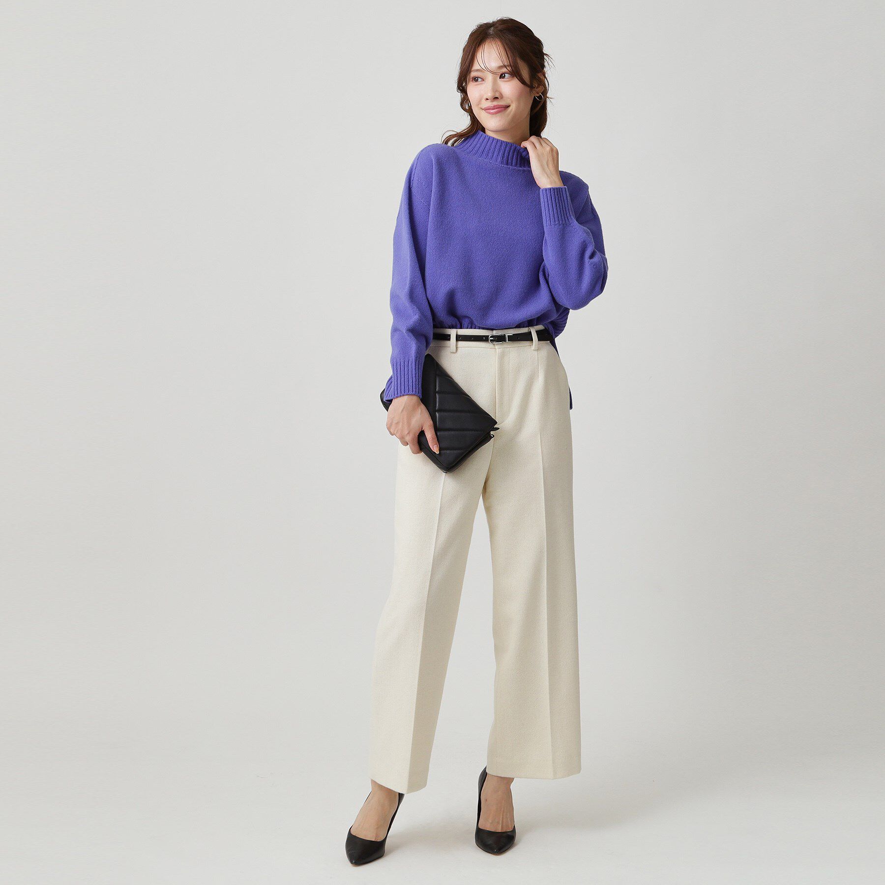 COUP DE CHANCE「【手洗い可／日本製／カシミヤ混】ミドルゲージのハイネックニットトップス」|ニット・セーター|