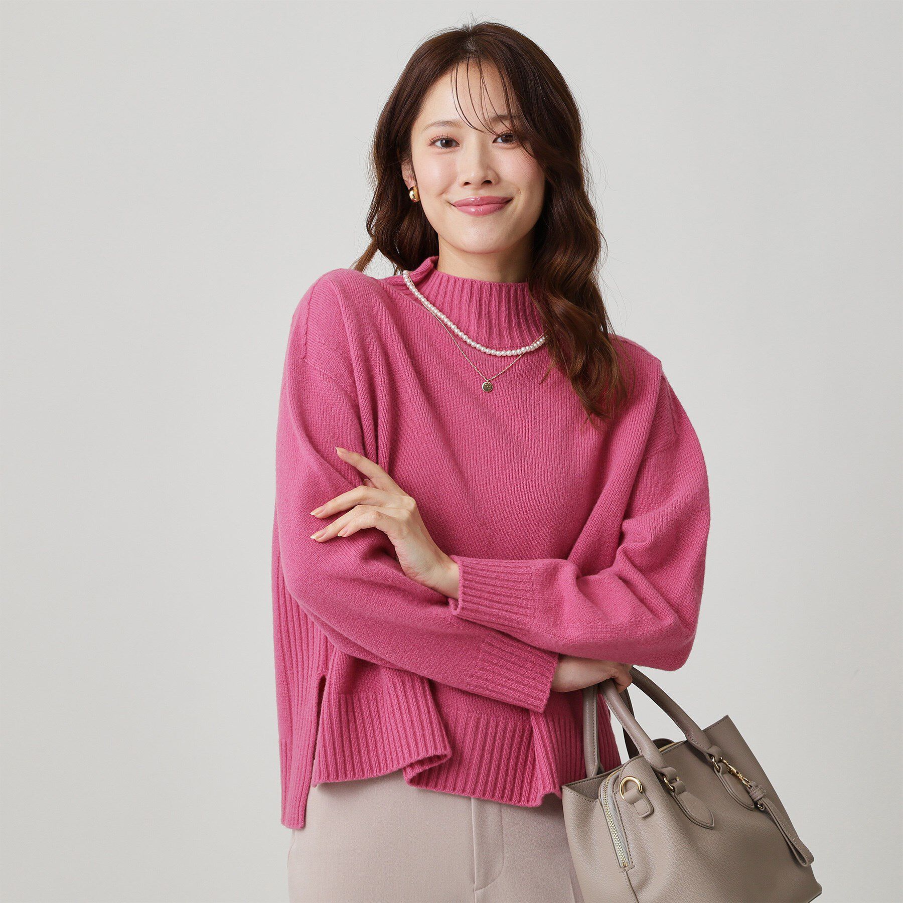 COUP DE CHANCE「【手洗い可／日本製／カシミヤ混】ミドルゲージのハイネックニットトップス」|ニット・セーター|