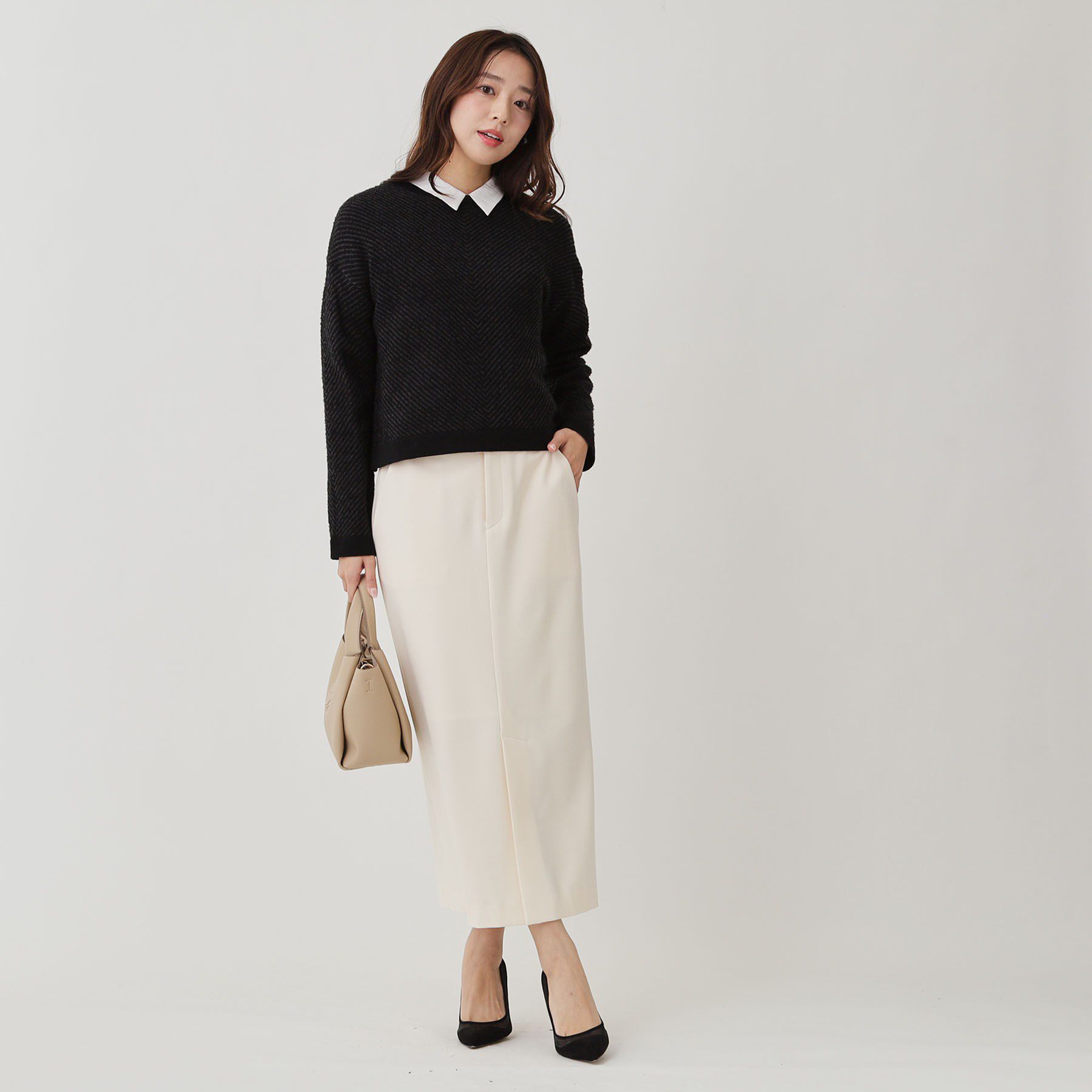 COUP DE CHANCE「【手洗い可】ジャガートニットトップス」|ニット・セーター|