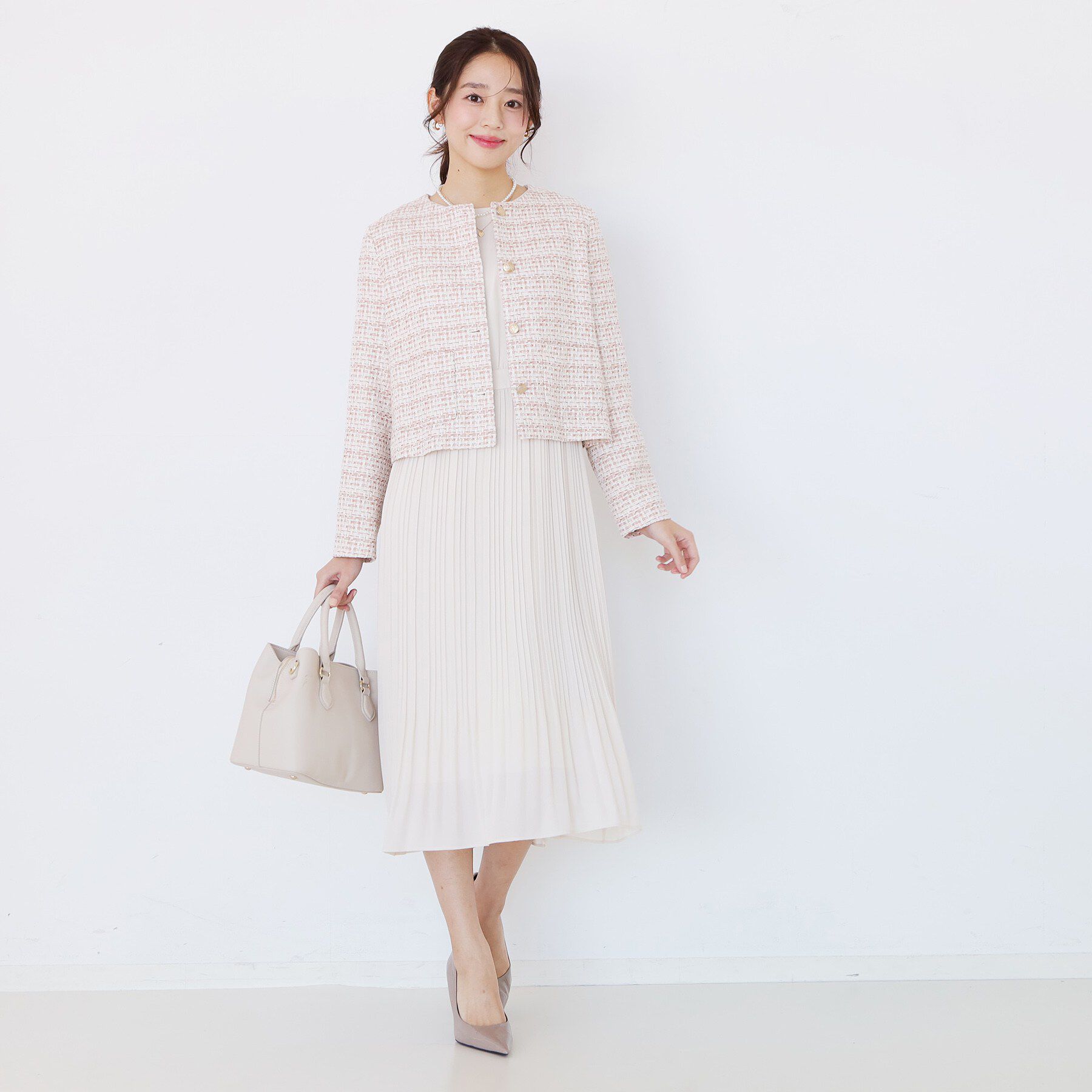 COUP DE CHANCE「【ON/OFF着回し】カラーツイードジャケット」|ノーカラージャケット|