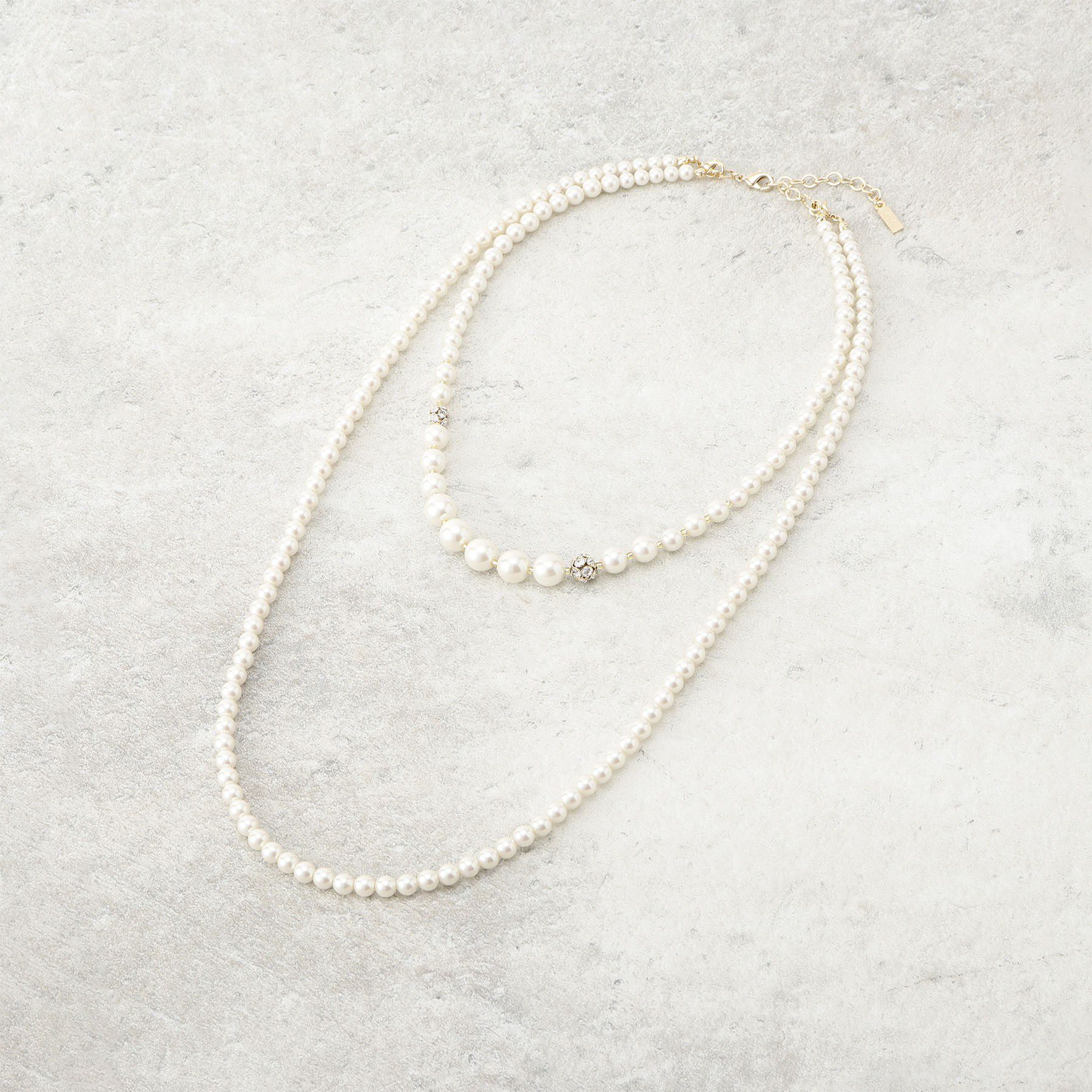 COUP DE CHANCE「【2way/セレモニー/パーティー】ツインフェイクパール」|ネックレス|ゴールド(007)