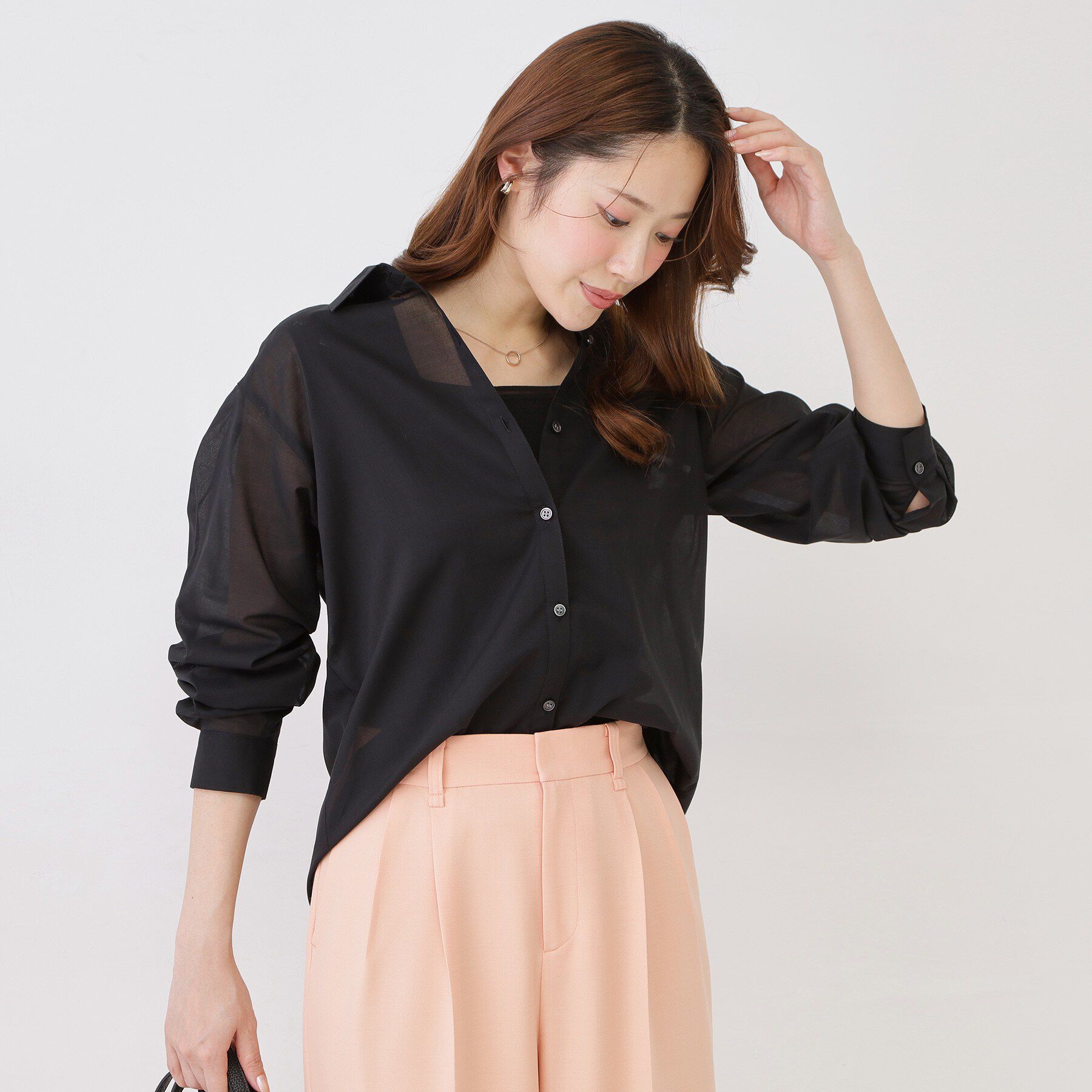 COUP DE CHANCE「【手洗い可／ソフトな風合い】シアーローンシャツ」|シャツ・ブラウス|