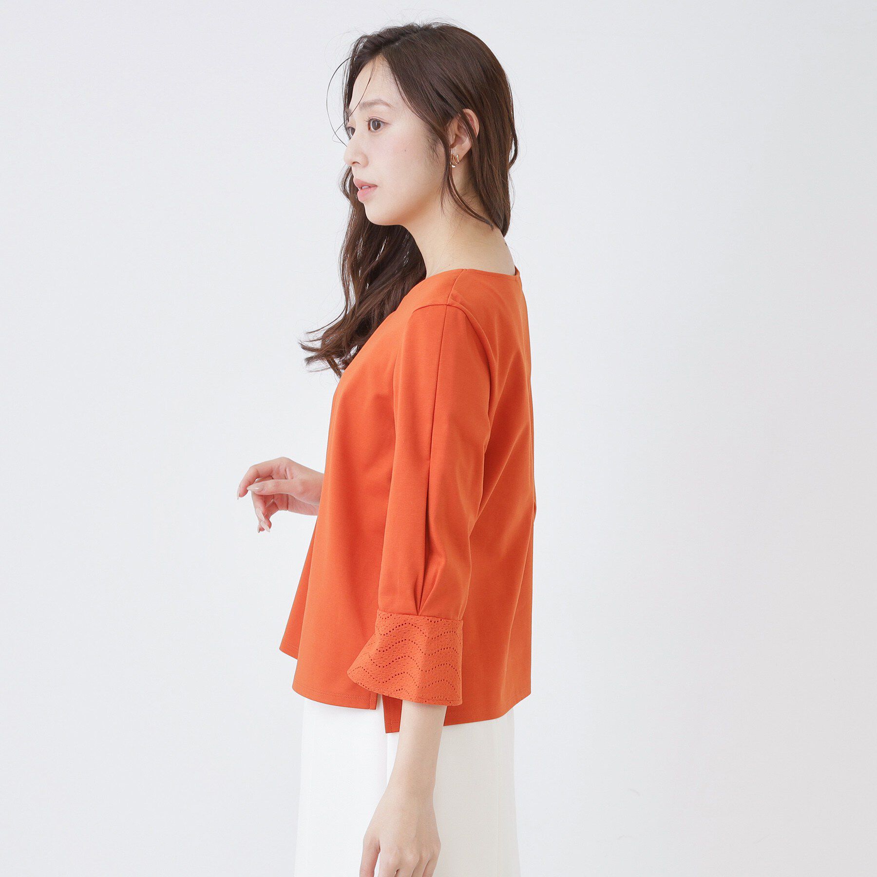 COUP DE CHANCE「【手洗い可／日本製】レース袖カットソー」|Tシャツ・カットソー|