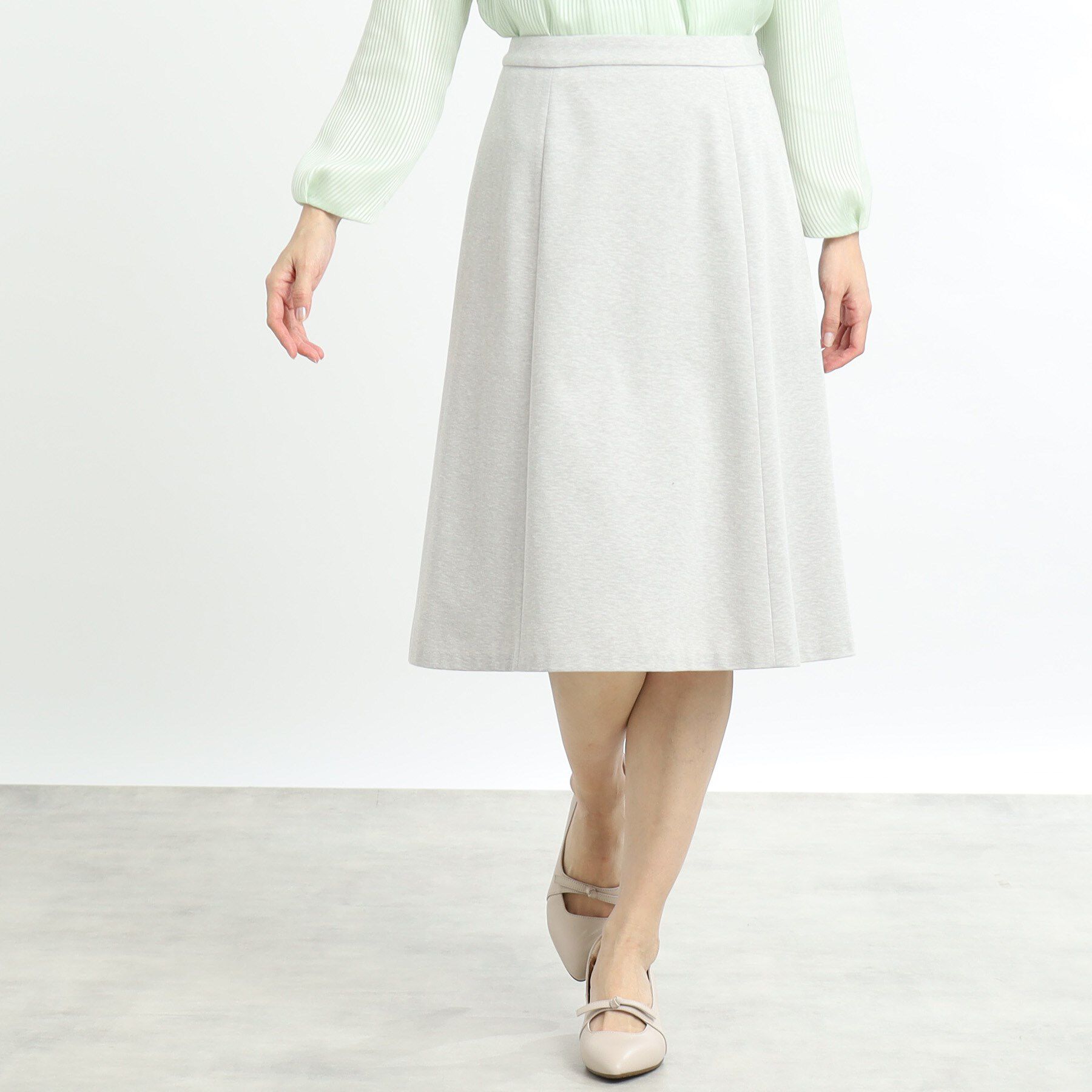Reflect「【匠シリーズ／洗える】ソフトフレアスカート」|スカート|ライトグレー(011