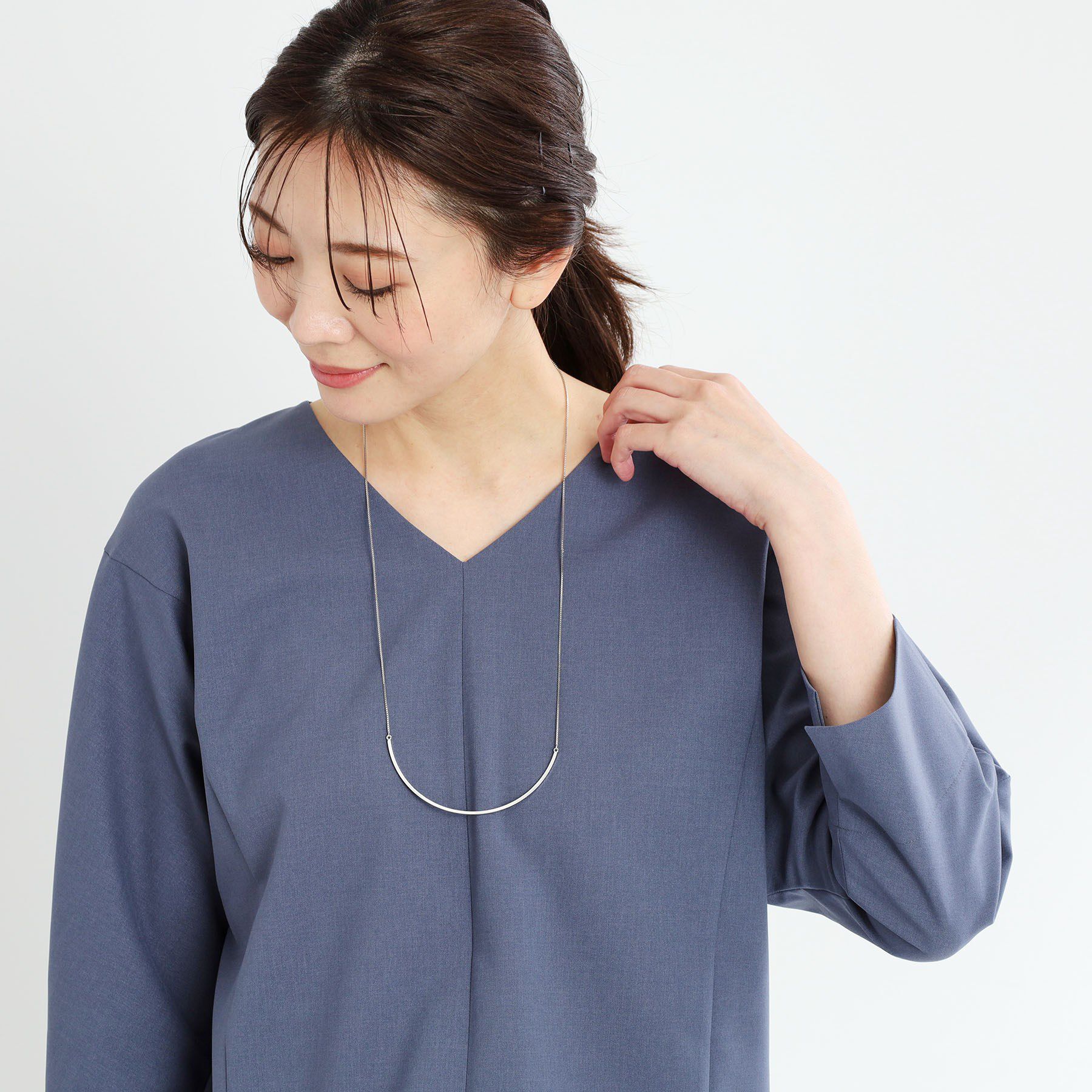 Reflect「【夏SALE／チェーン長さ調節可】カーブラインネックレス」|ネックレス|