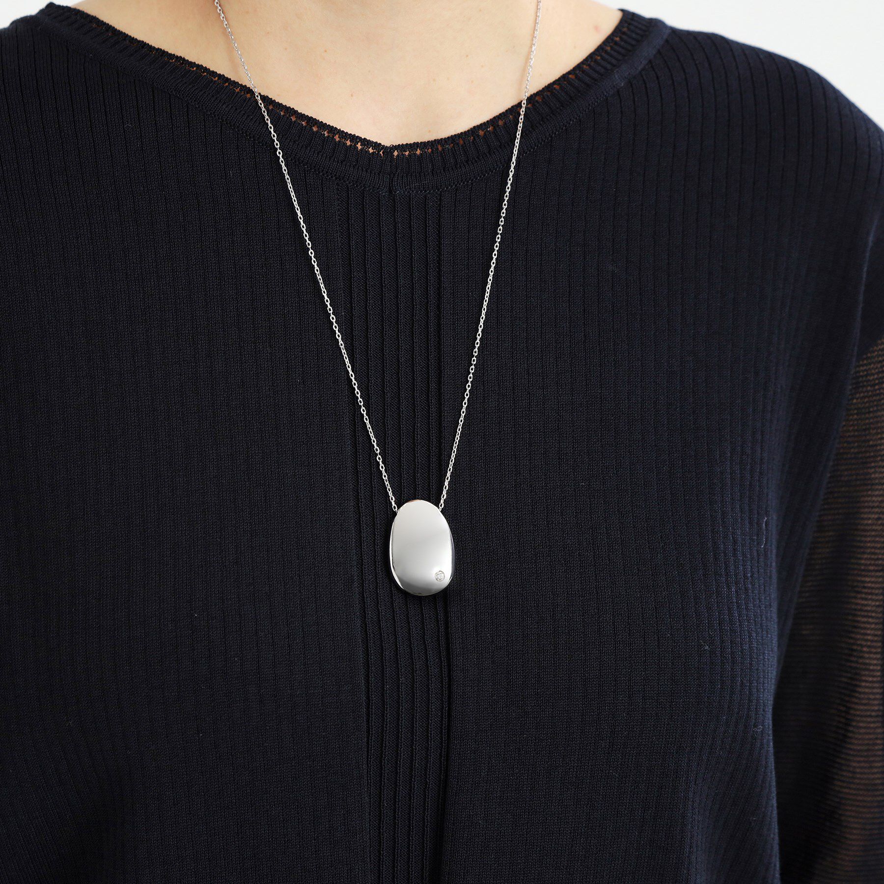 Reflect「【夏SALE／チェーン長さ調節可】エッグ型パーツネックレス」|ネックレス|