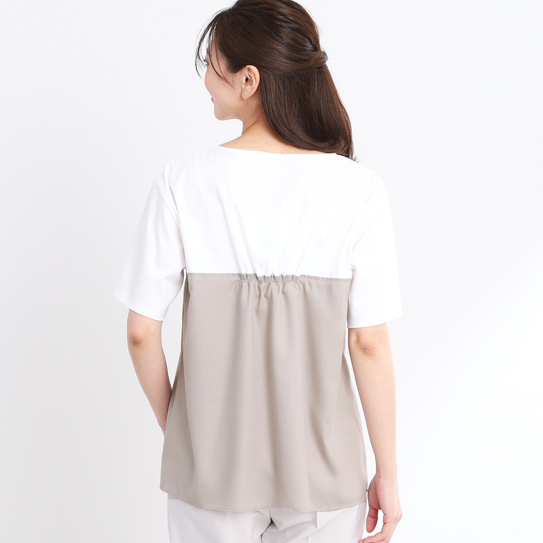 Reflect「【マシンウォッシュ可能】レイヤード風ジャージブラウス」|Tシャツ・カットソー|