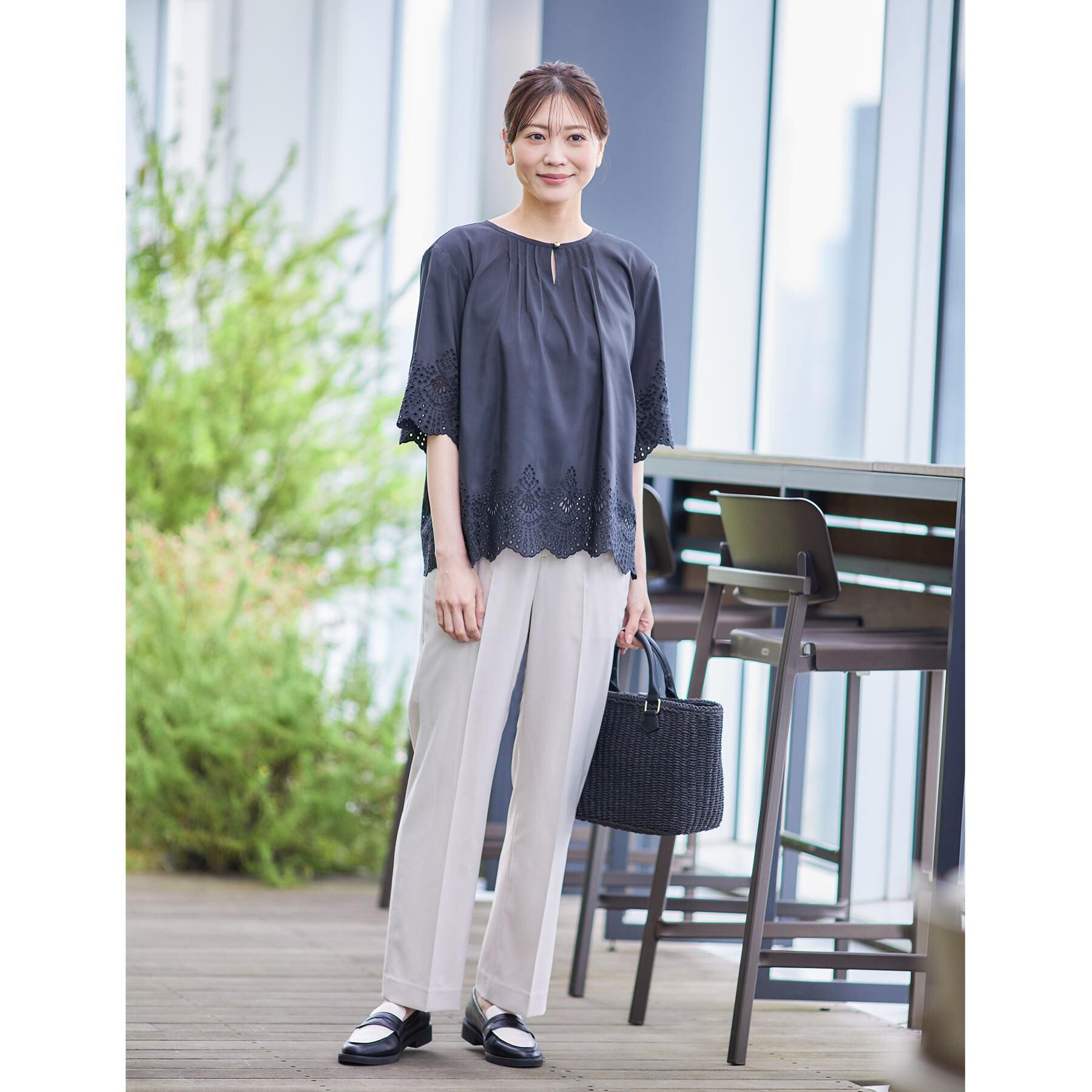 Reflect「【洗える／シワになりにくい】エンブロイダリーブラウス」|シャツ・ブラウス|