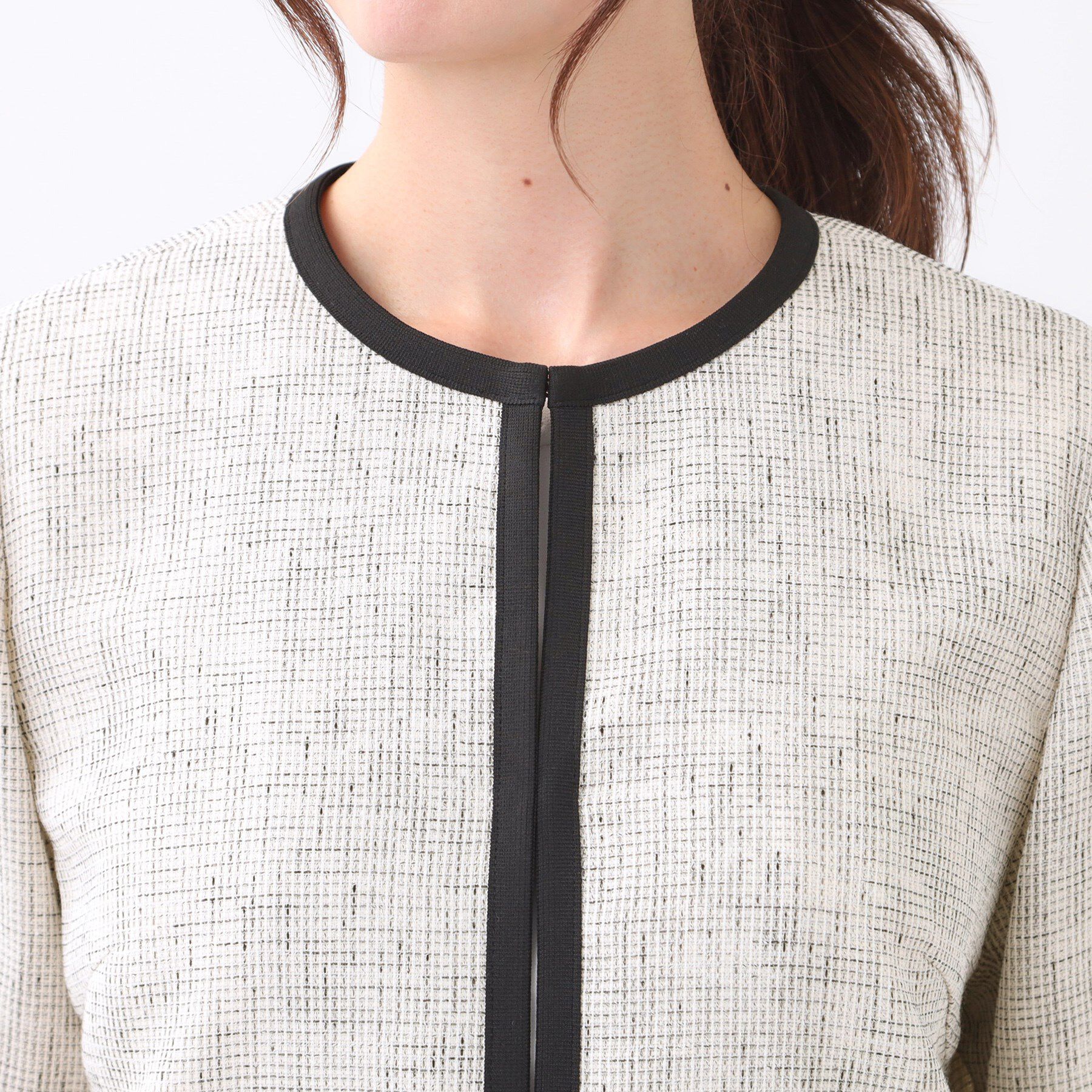 Reflect「【軽い着心地】メッシュツイードジャケット」|ノーカラージャケット|