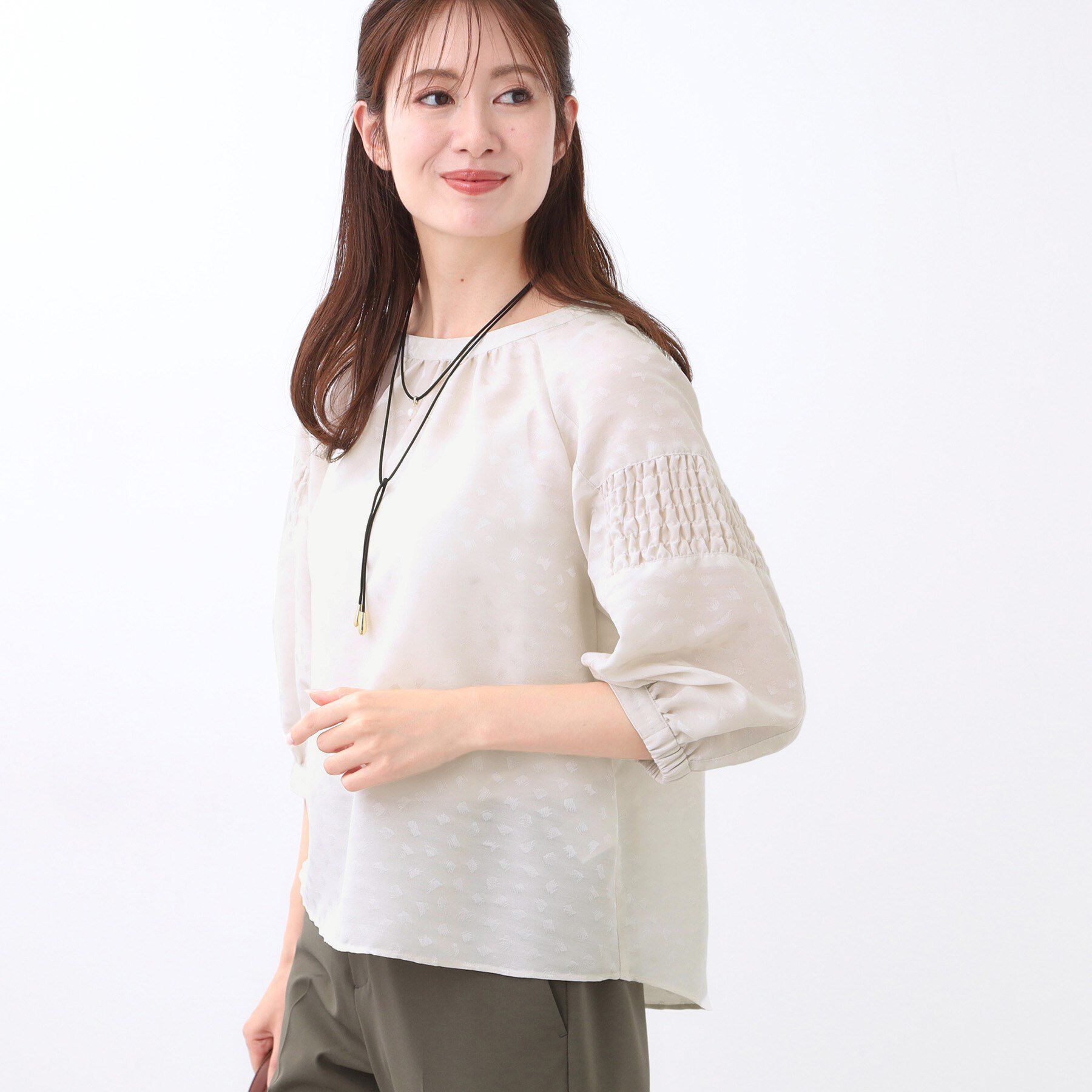 Reflect「【一枚で着映える◎】レオパード風ジャカードブラウス」|シャツ・ブラウス|