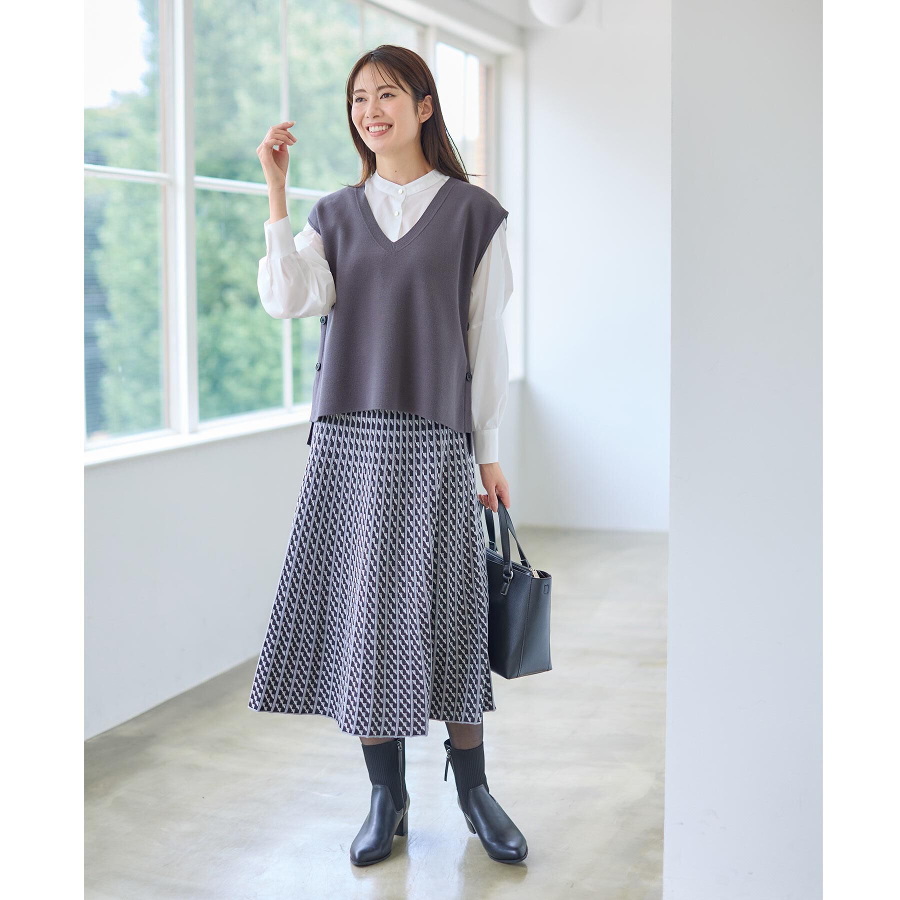 Reflect「【さらっと一枚で決まる／重ね着にもおすすめ◎】タックスリーブシャツブラウス」|シャツ・ブラウス|