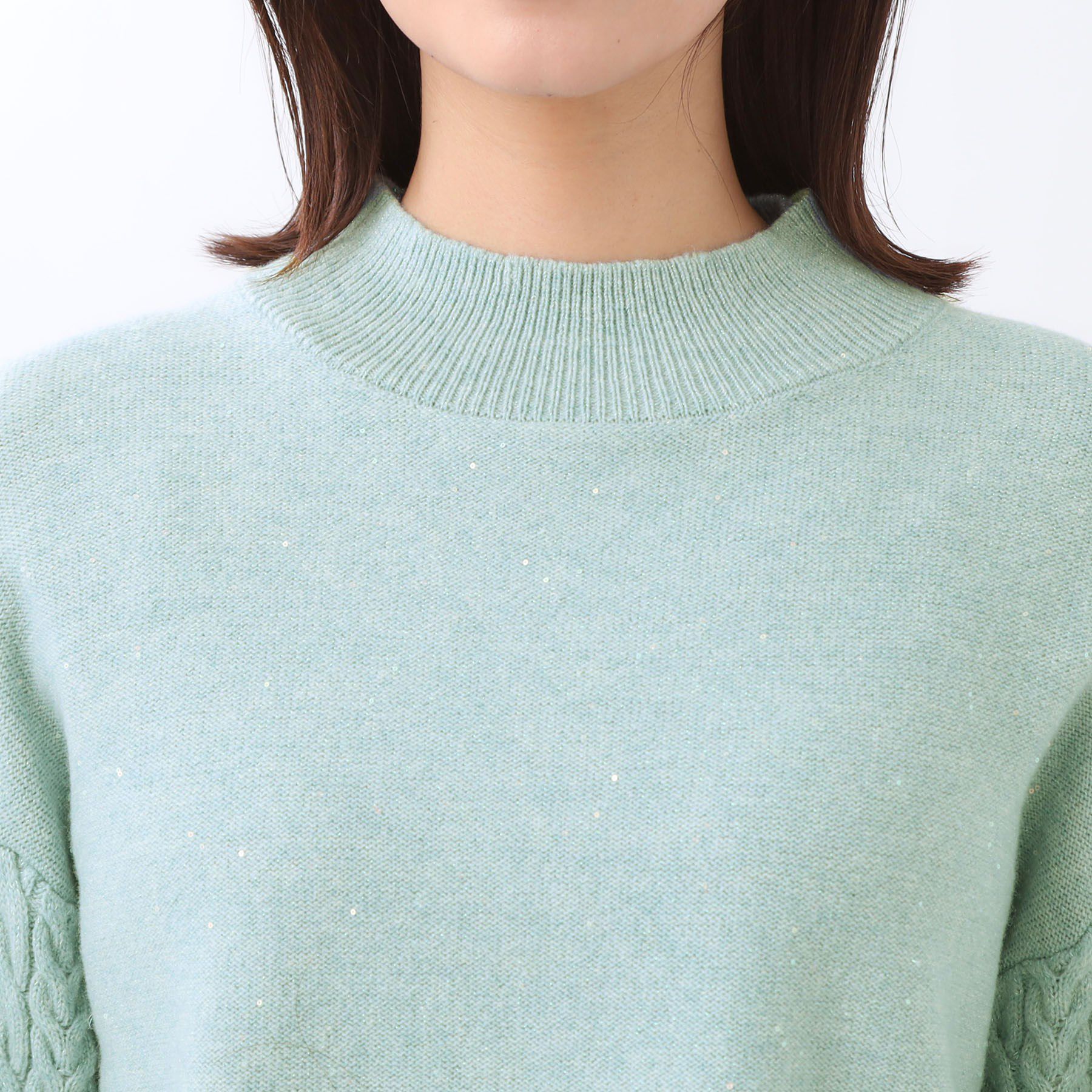 Reflect「【一枚で着映え◎／ゆったりシルエット】ラメ&times;スパンコールウール混ニット」|ニット・セーター|