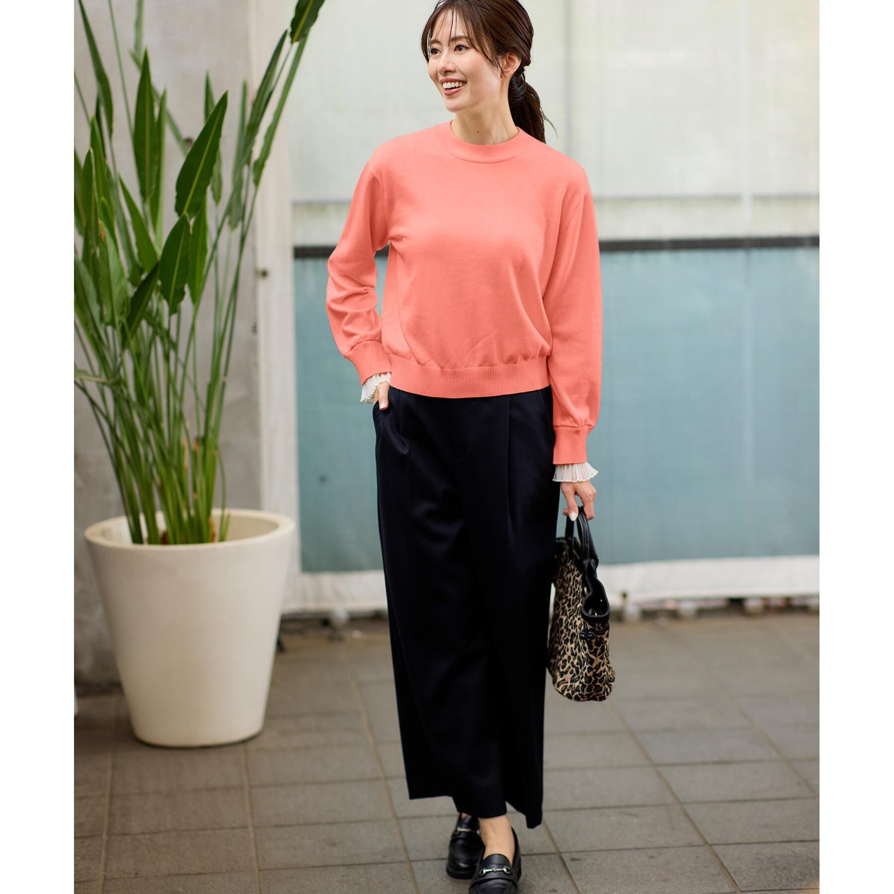 Reflect「【秋映え／重ね着風スタイルに◎】フリルプリーツスリーブニット」|ニット・セーター|