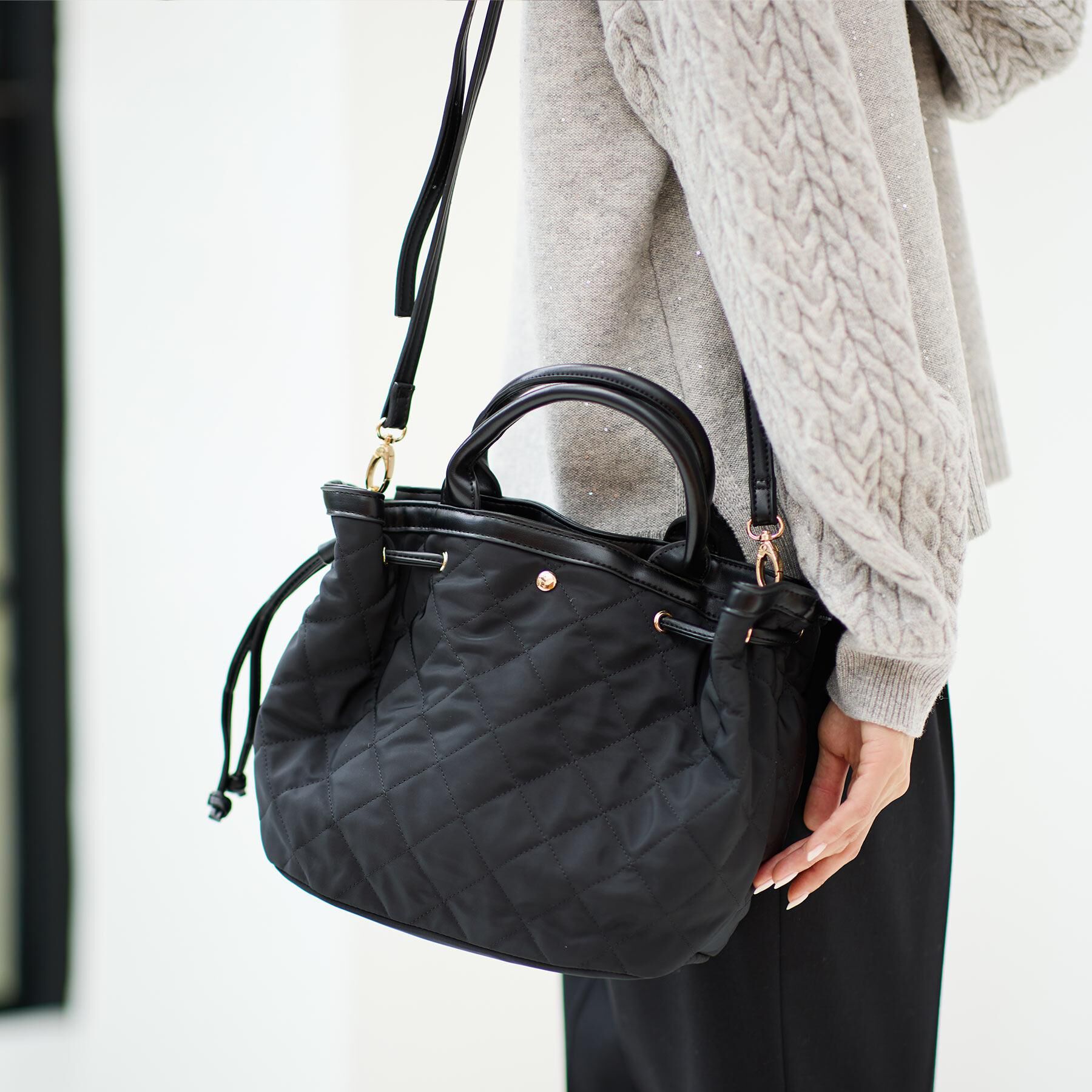 Reflect「【ショルダー付き／コーディネートのアクセントに◎】キルティングバッグ」|トートバッグ|