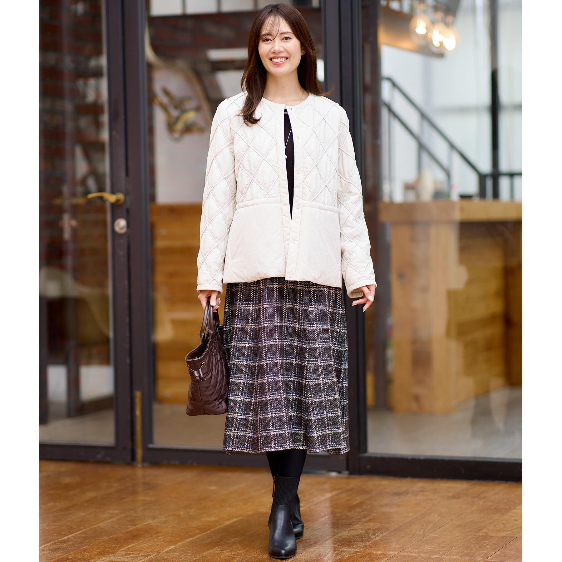 Reflect「【気軽な羽織に◎】中綿キルティングショートコート」|ダウン|