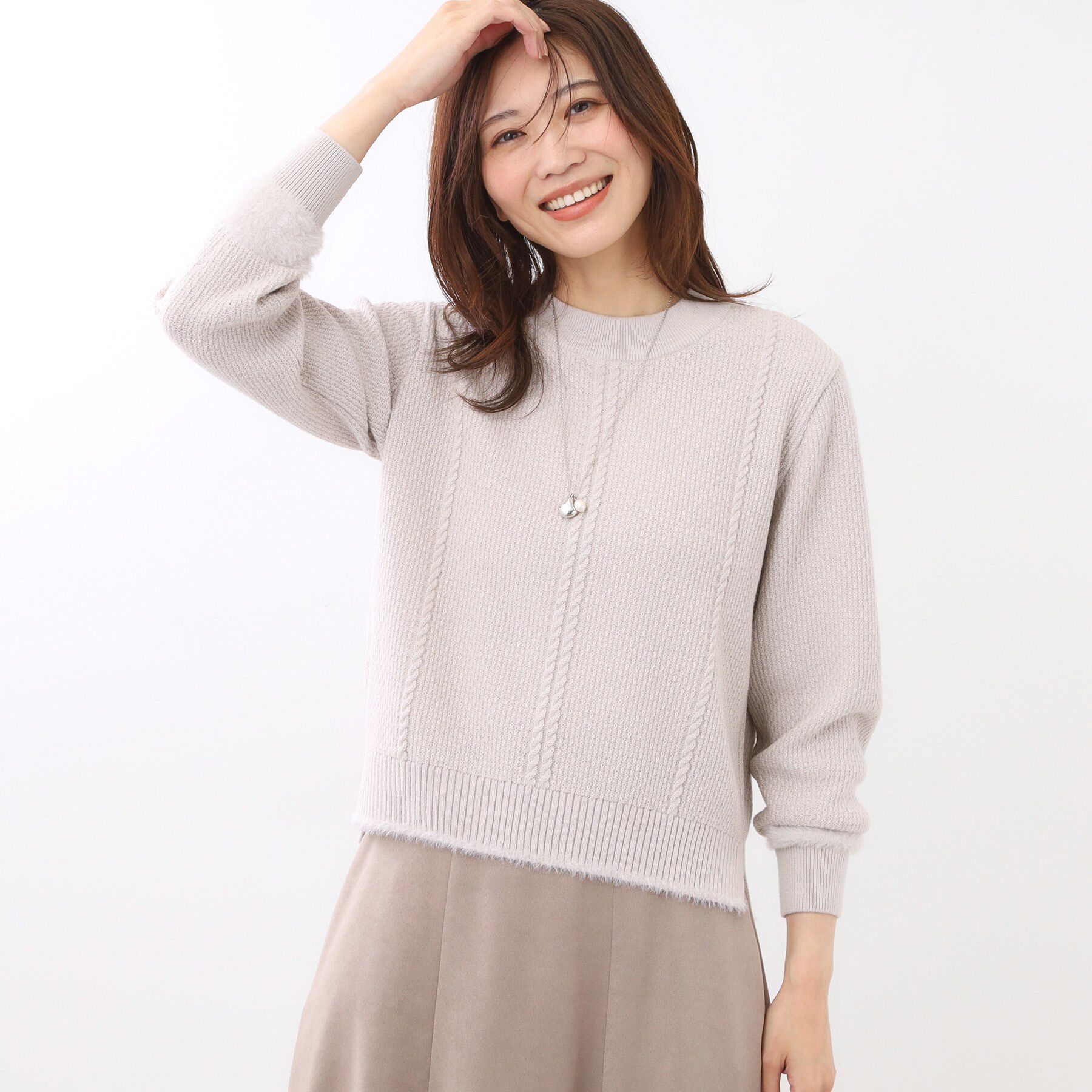 Reflect「【ほんのりラメ感◎】ケーブル柄ニット」|ニット・セーター|