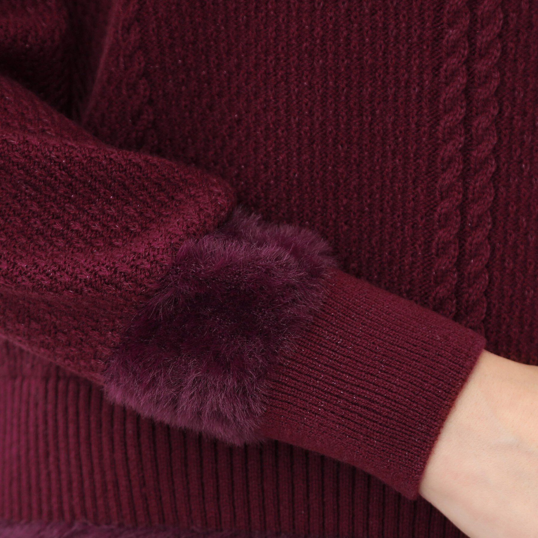 Reflect「【ほんのりラメ感◎】ケーブル柄ニット」|ニット・セーター|