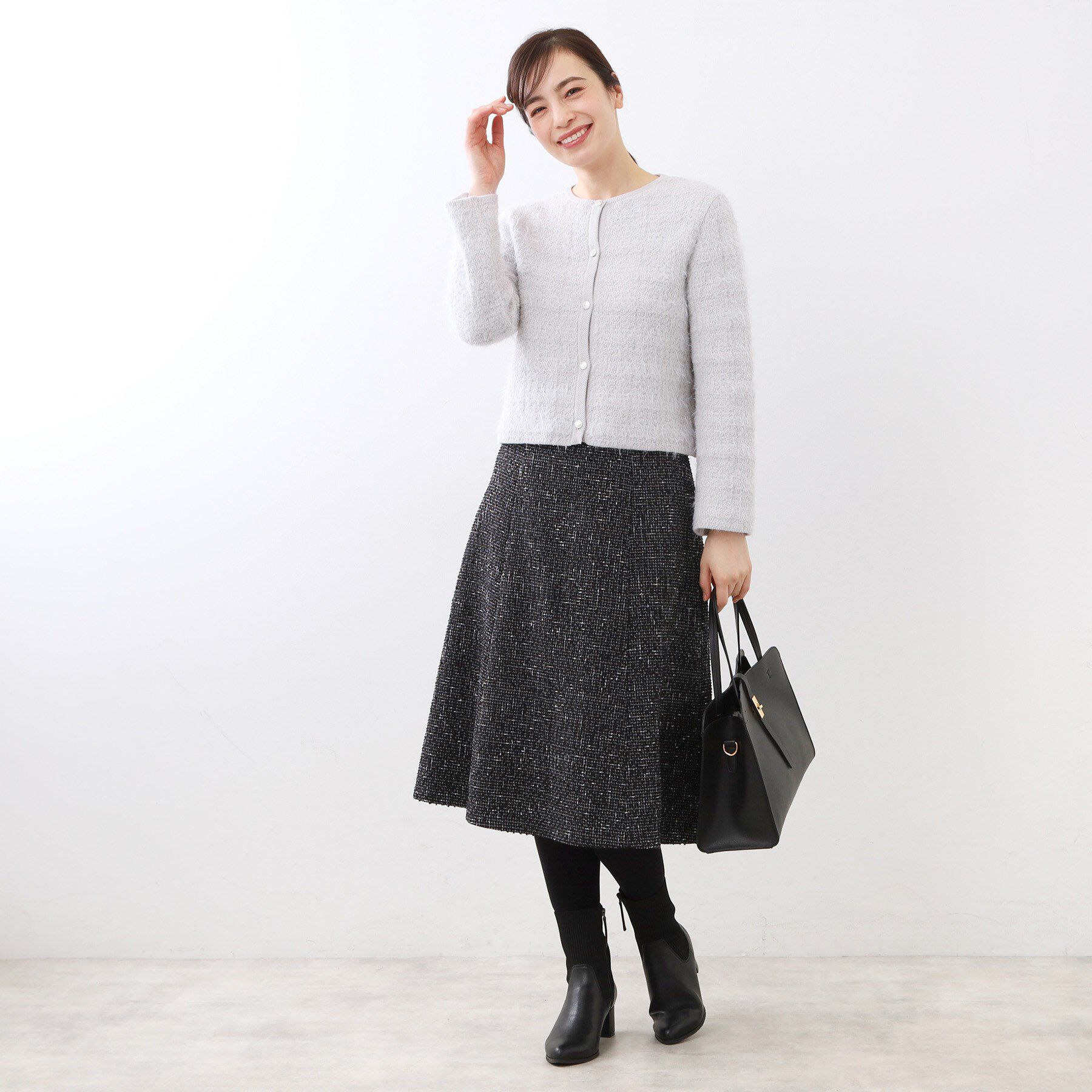 Reflect「【広がりすぎない／美シルエット◎】ツイードフレアスカート」|スカート|