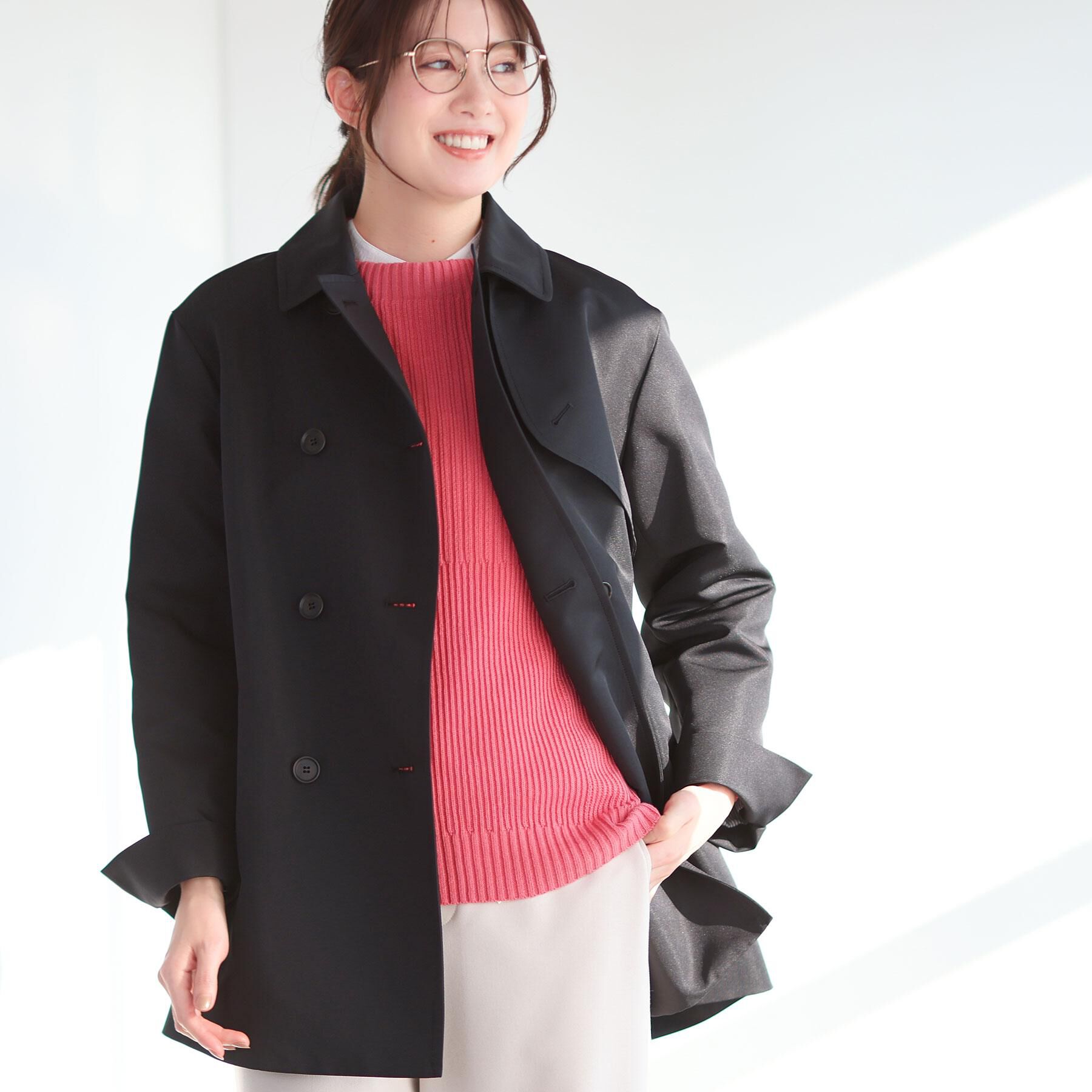 Reflect「【腰周りカバー／長め丈】モックネックニットプルオーバー」|ニット・セーター|