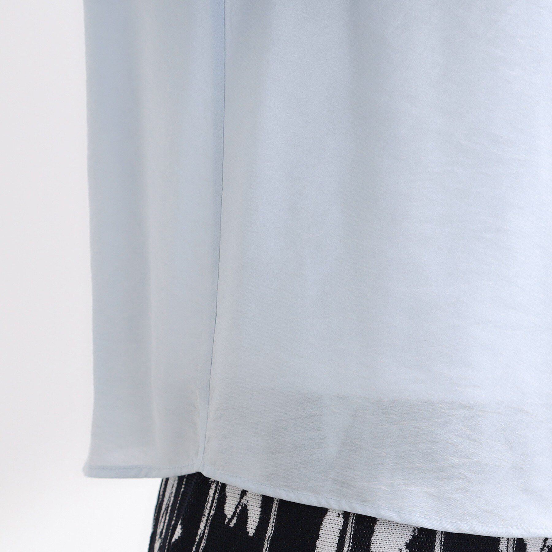 Reflect「【通勤／ボウタイ取り外し可】ボウタイ付きバンドカラーブラウス」|シャツ・ブラウス|