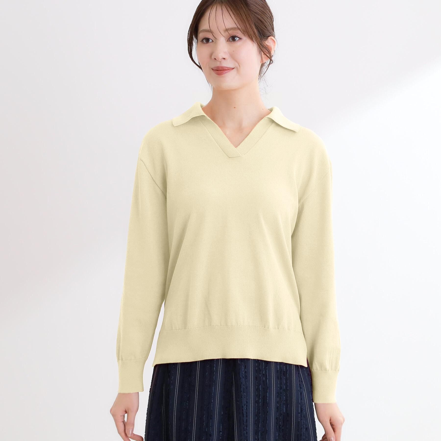 Reflect「スキッパーネックニットプルオーバー」|ニット・セーター|