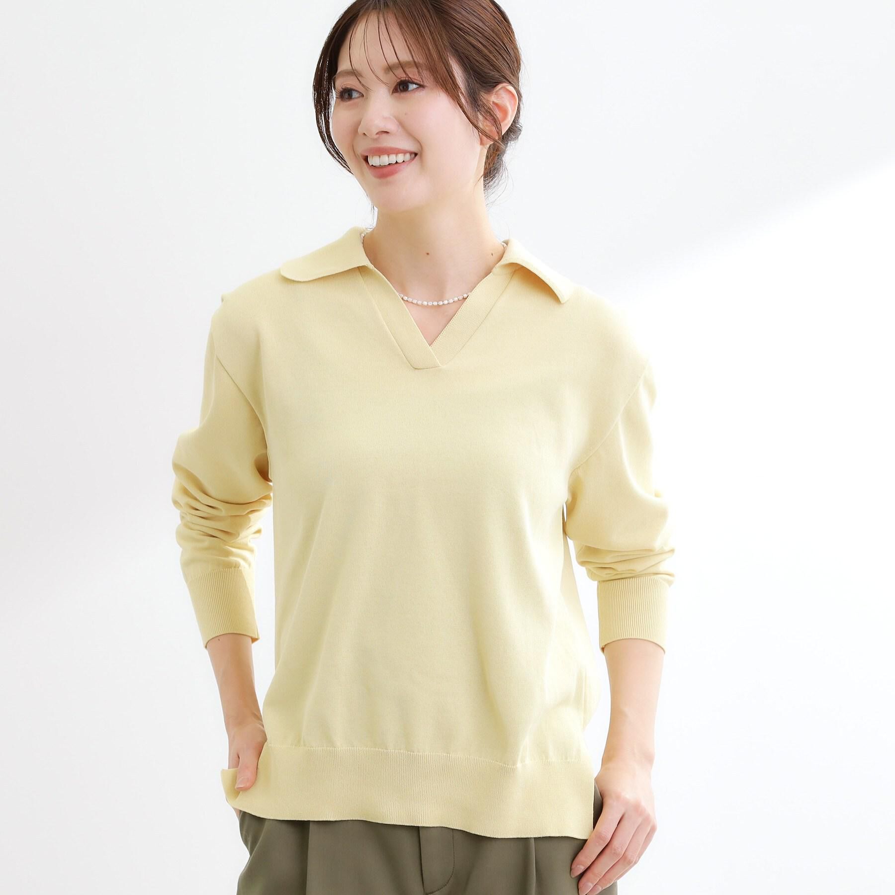 Reflect「スキッパーネックニットプルオーバー」|ニット・セーター|