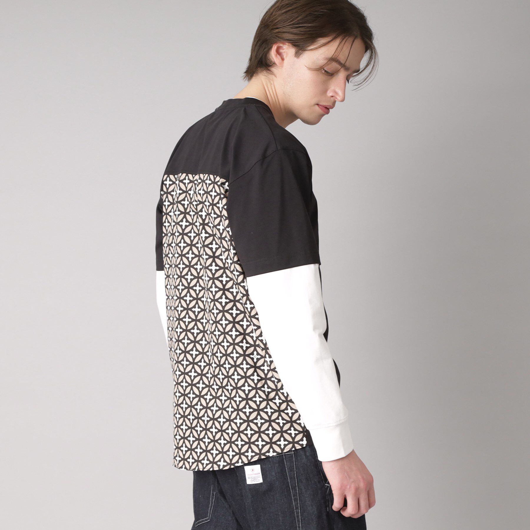 DRESSTERIOR「【接触冷感/UVカット】BACK BREEZE TECH バックオーバーラップサークルレイヤードロン」|Tシャツ・カットソー|