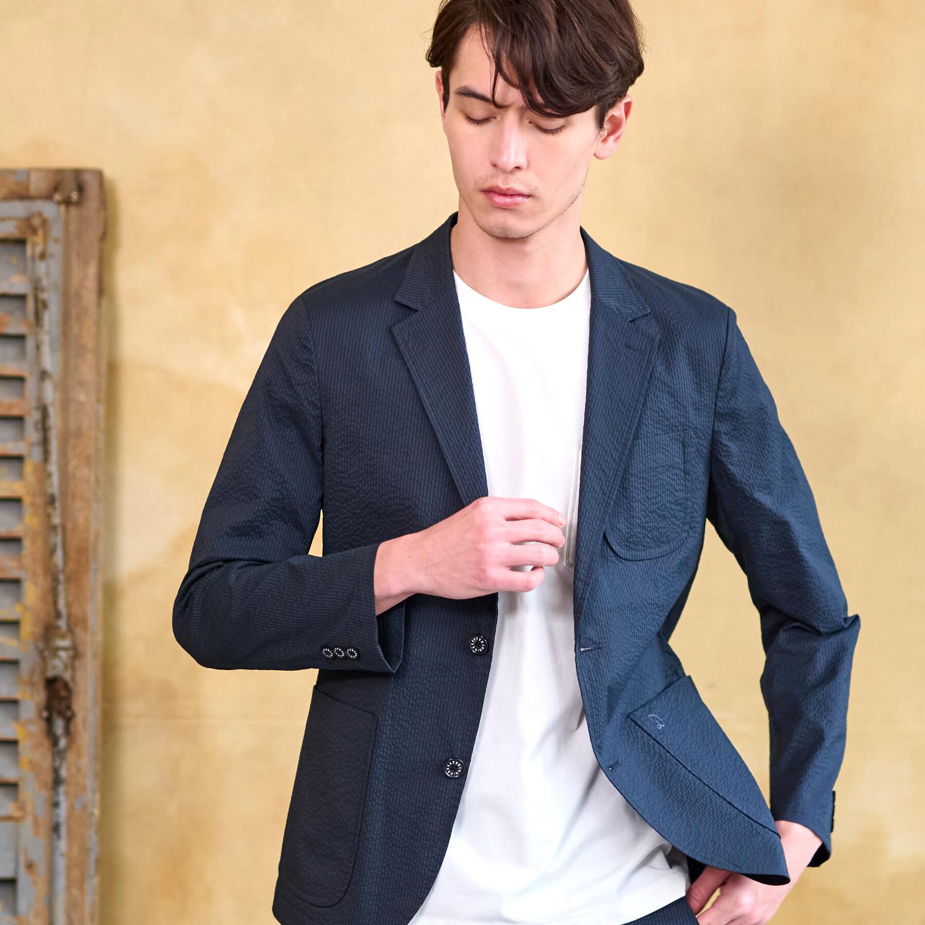 DRESSTERIOR「【洗える/セットアップ可/吸湿速乾/Safari5月号掲載】COOL MAX シアサッカージャケット」|テーラードジャケット|