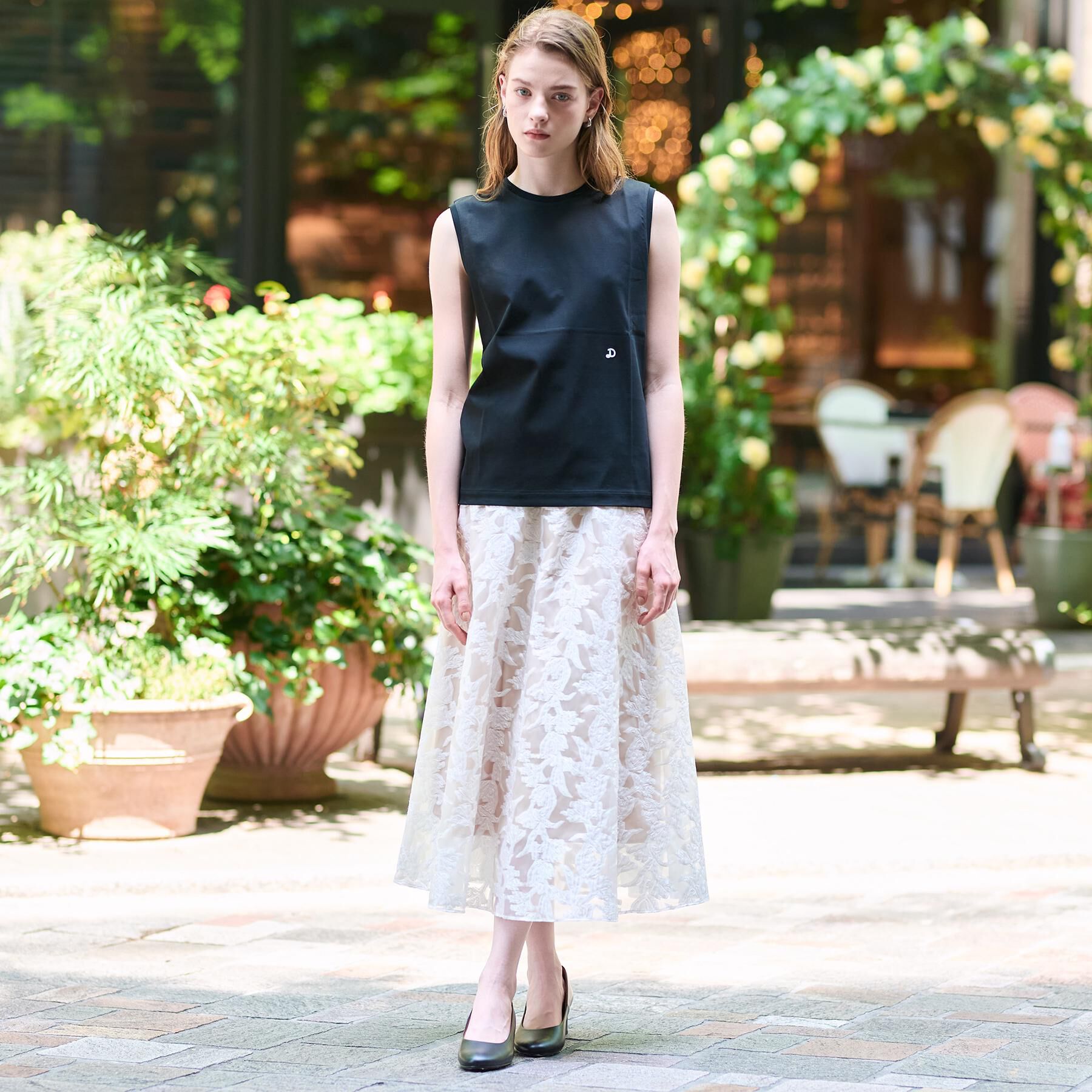 DRESSTERIOR「【接触冷感/抗菌防臭/消臭】アイスクリアコットンノースリーブT」|Tシャツ・カットソー|