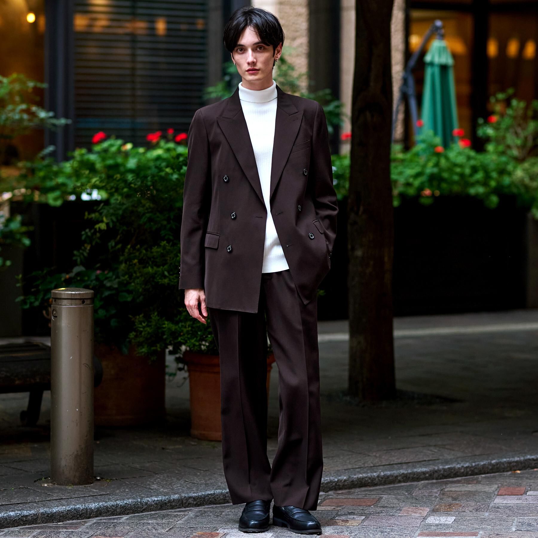 DRESSTERIOR「【セットアップ可】ブラウンツイル ダブルジャケット」|テーラードジャケット|