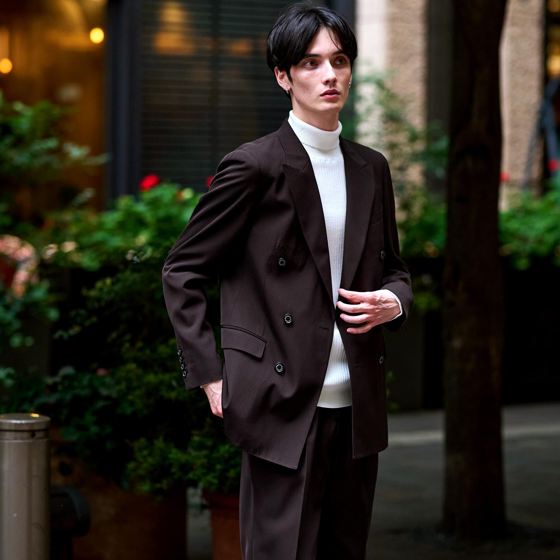 DRESSTERIOR「【セットアップ可】ブラウンツイル ダブルジャケット」|テーラードジャケット|