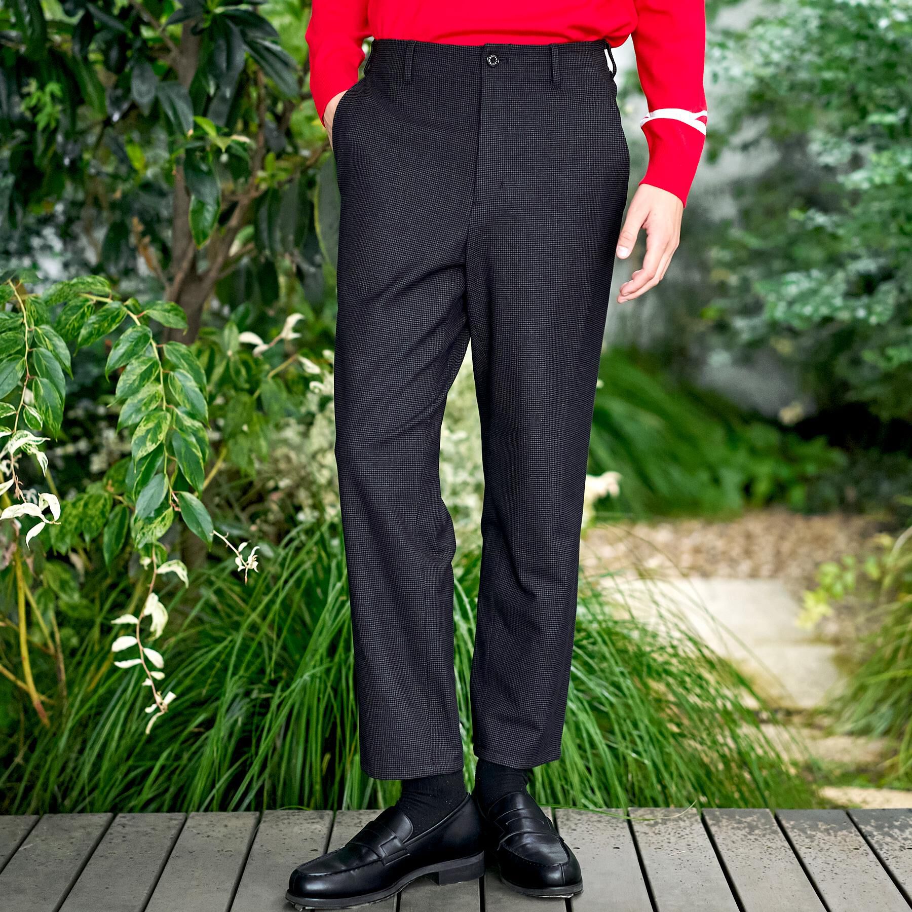 DRESSTERIOR「【セットアップ可】ストレッチソフトタッチ チェックパンツ」|その他|チャコールグレー(0