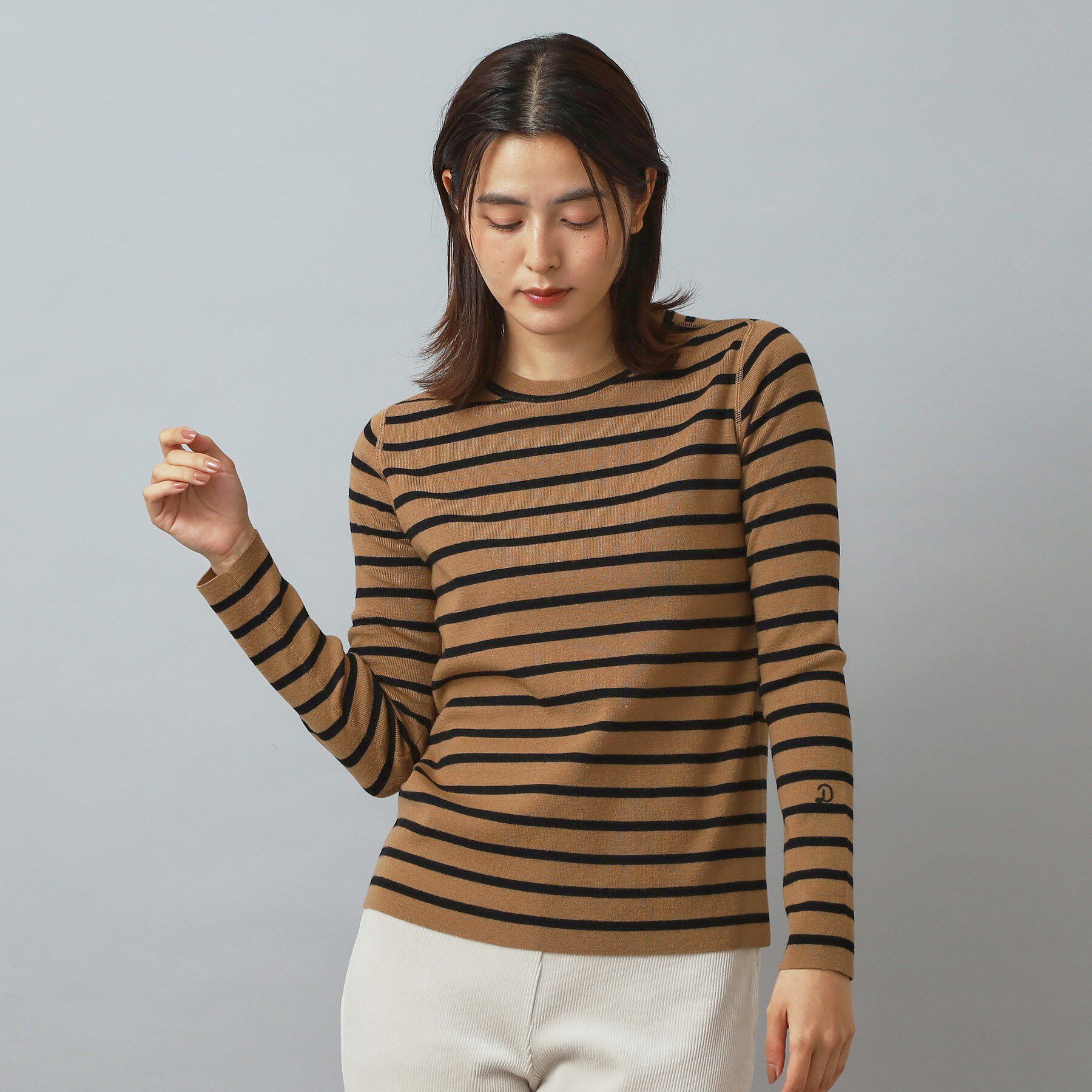 DRESSTERIOR「ストレッチフルニードルボーダーニット」|ニット・セーター|