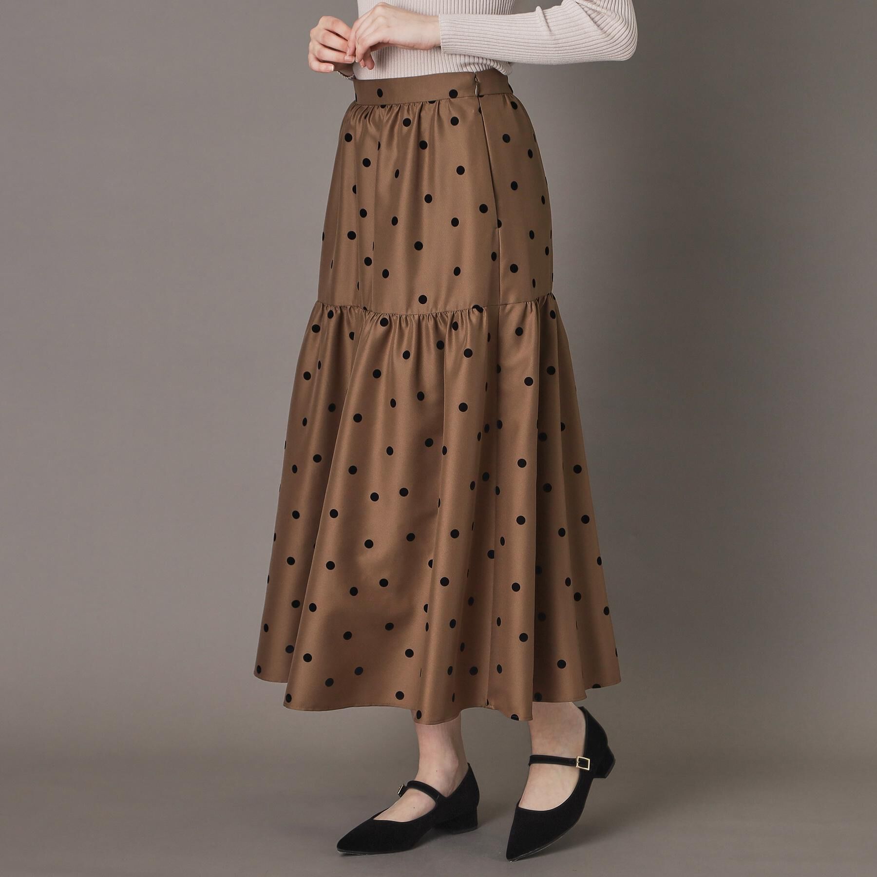 DRESSTERIOR「【CLASSY.掲載】フロッキードットスカート」|スカート|