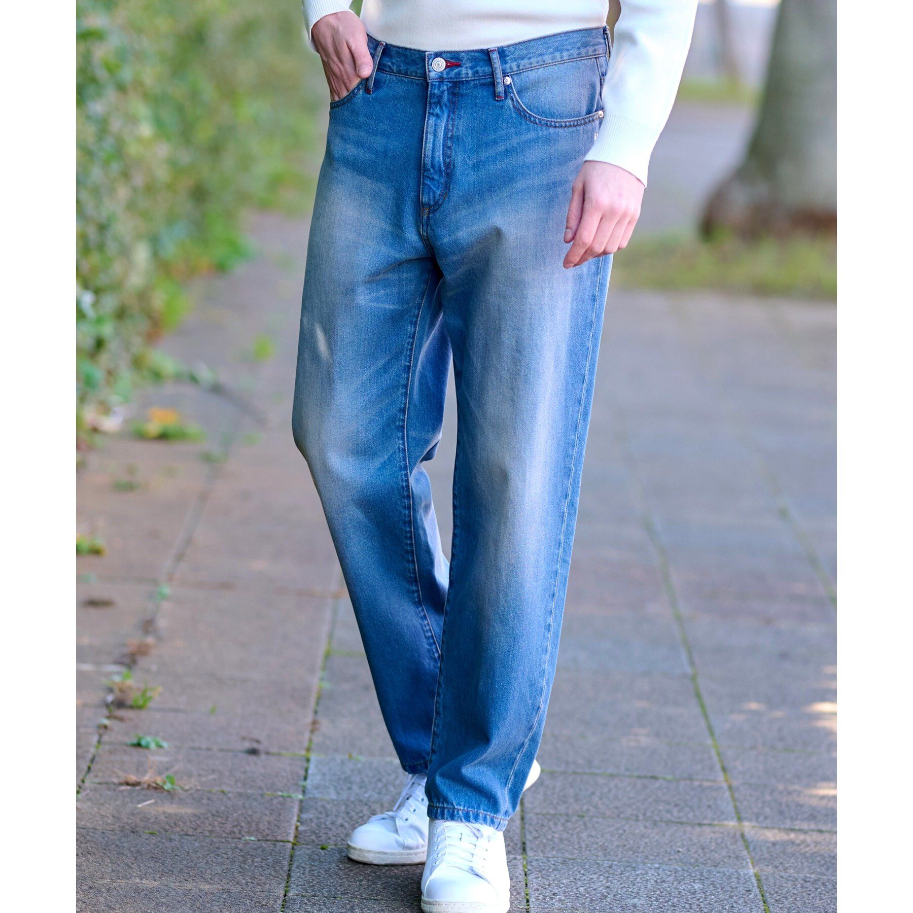 DRESSTERIOR「【Safari5月号掲載】10．6oz コンフォートワイドデニムパンツ」|デニム|ブルー(091)