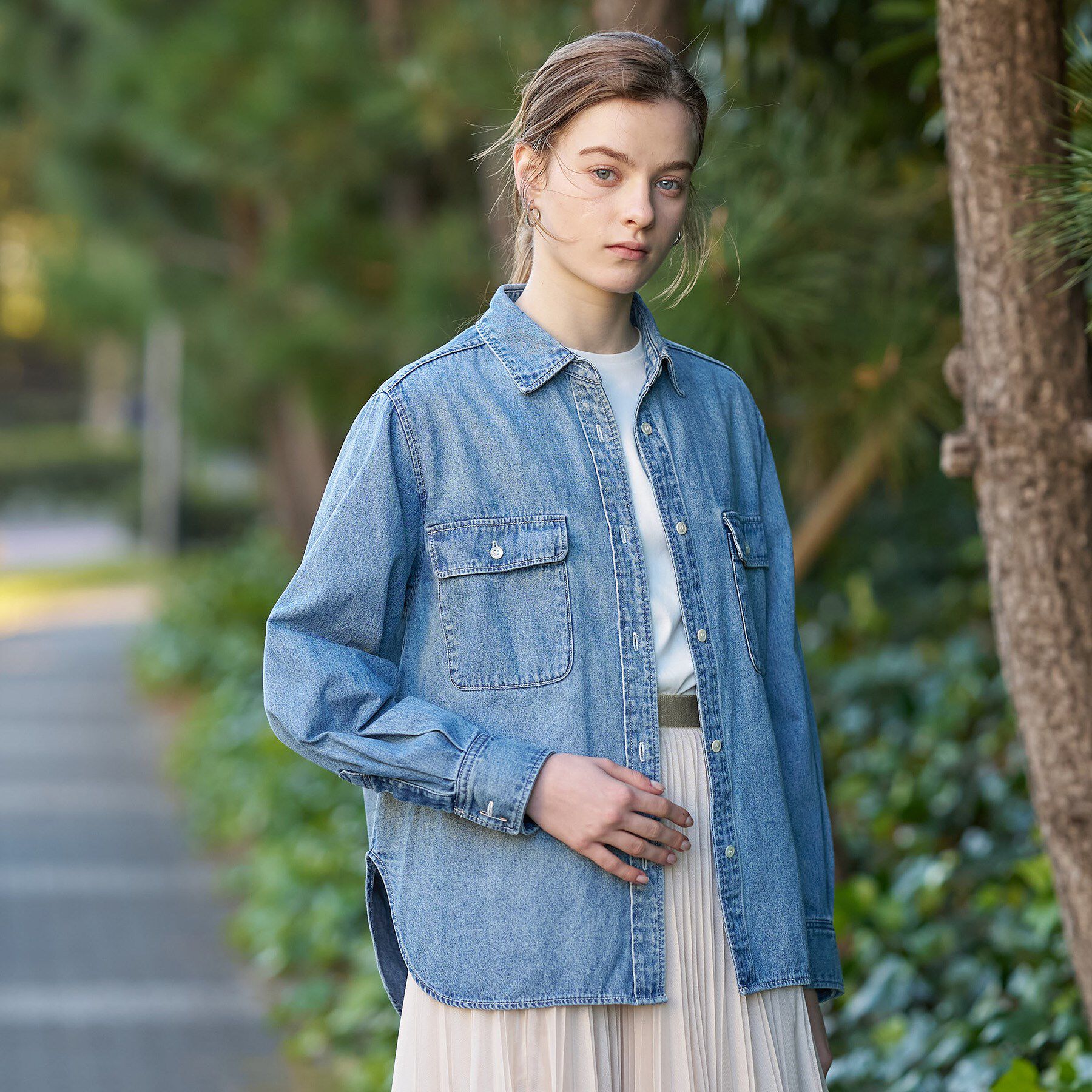 DRESSTERIOR「【ウォッシャブル/羽織りにも】ライトオンスデニムシャツ」|シャツ・ブラウス|